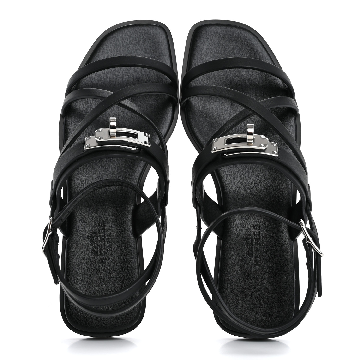 HERMES June sandal 関税込 HERMES Calfskin June Sandals 36 Black 1657290 | FASHIONPHILE