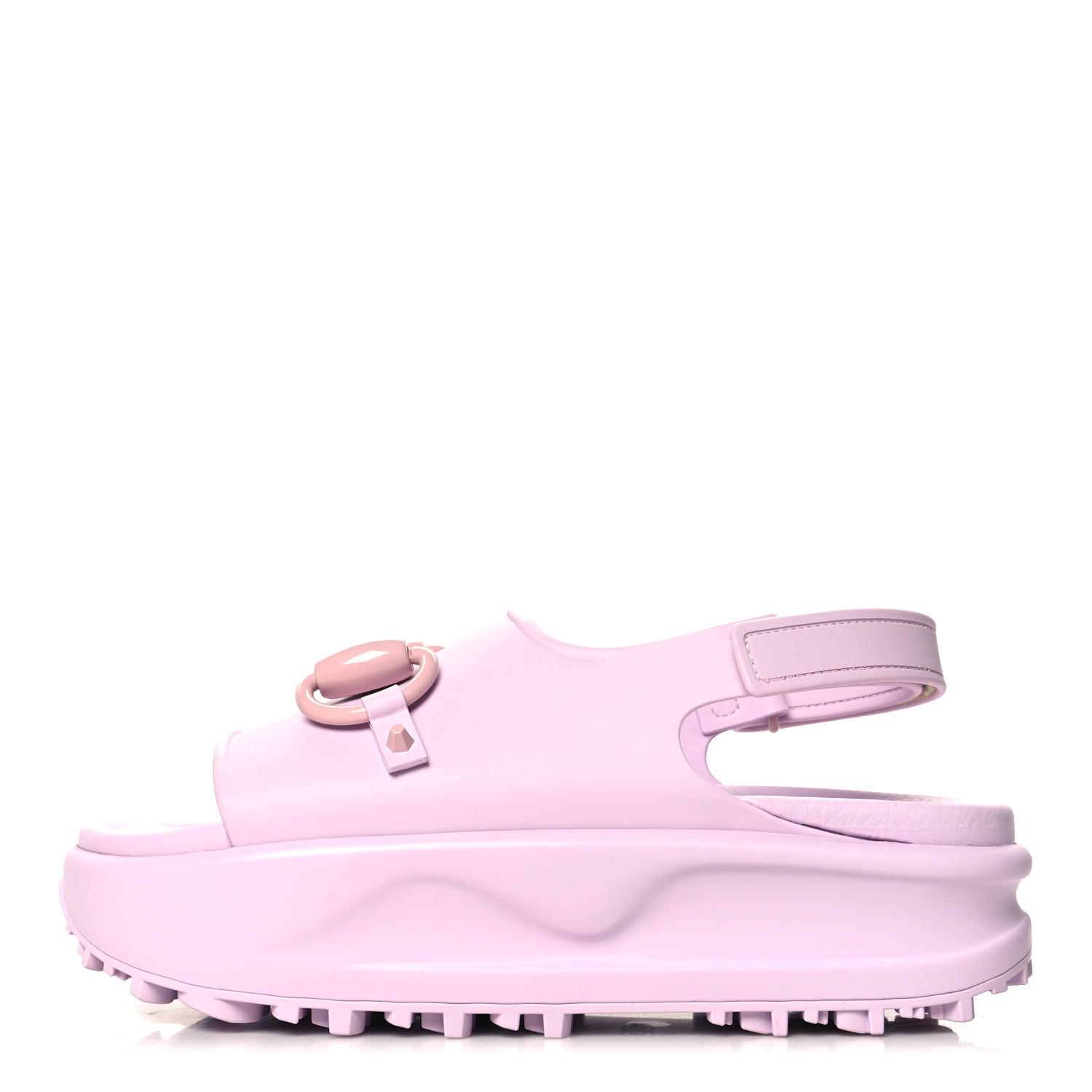 GUCCI Soft Rubber Horsebit Touch Womens Strapped Sandals 37