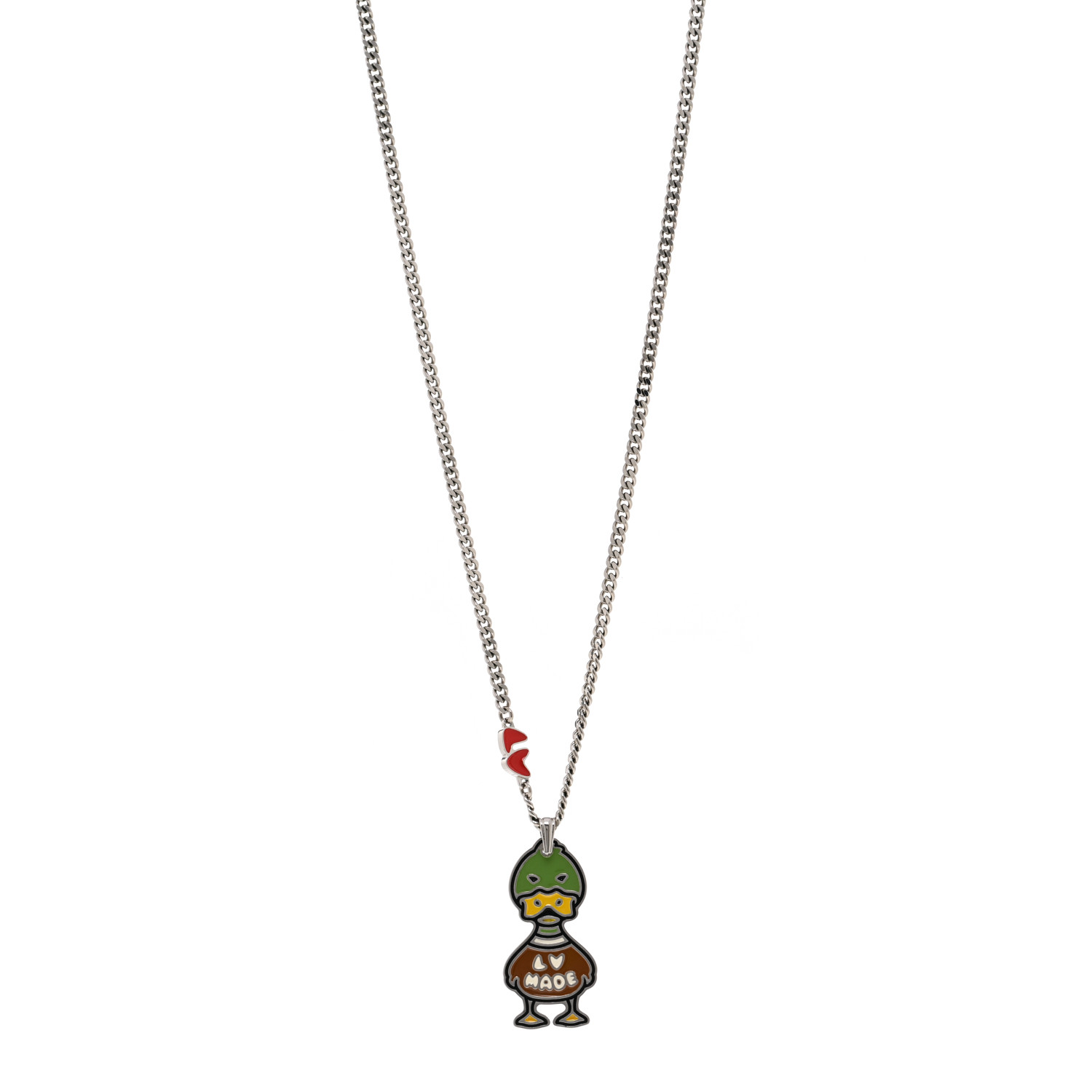 LOUIS VUITTON X NIGO Metal Enamel Duck Pendant Necklace