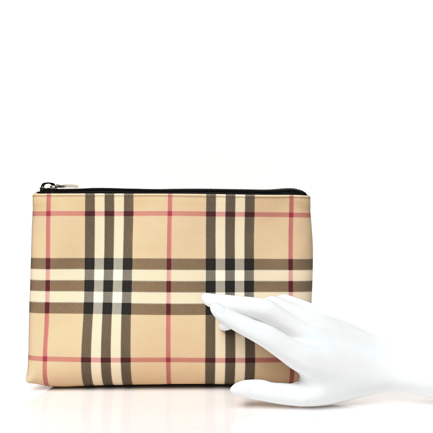 バッグ Vintage Burberry Check Accessory Pouch Burberry Vintage Accessory Pouch Novacheck Beige Black 24cm