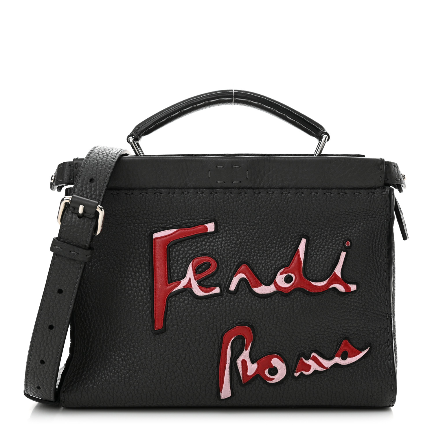 FENDI Cuoio Romano Selleria Mini Peekaboo Iconic Fit Satchel