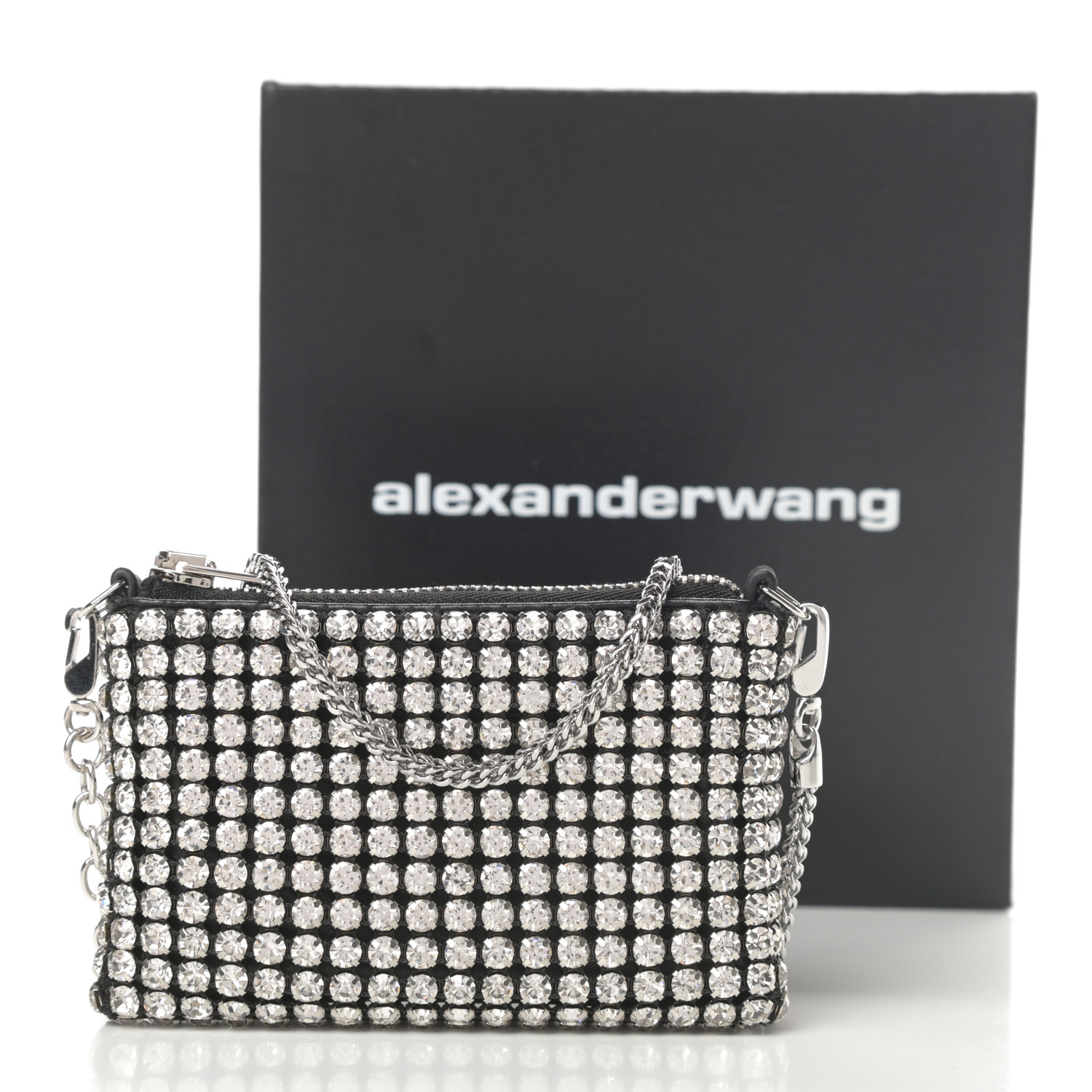 ALEXANDER WANG Mesh Crystal Rhinestone Nano Heiress Shoulder
