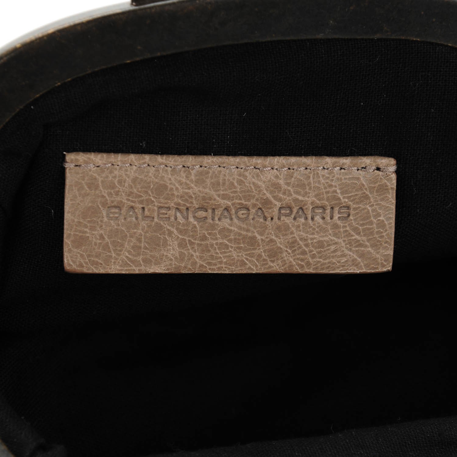 BALENCIAGA Agneau Classic Hardware Click Coin Purse Gris