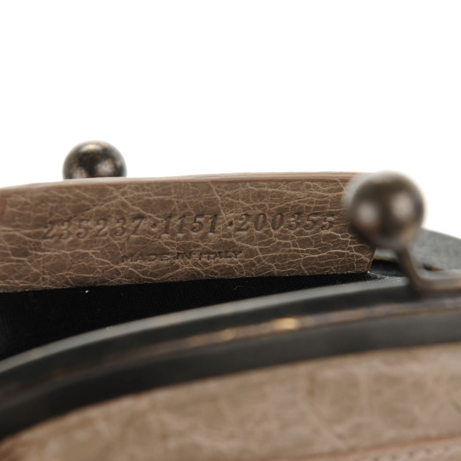 BALENCIAGA Agneau Classic Hardware Click Coin Purse Gris