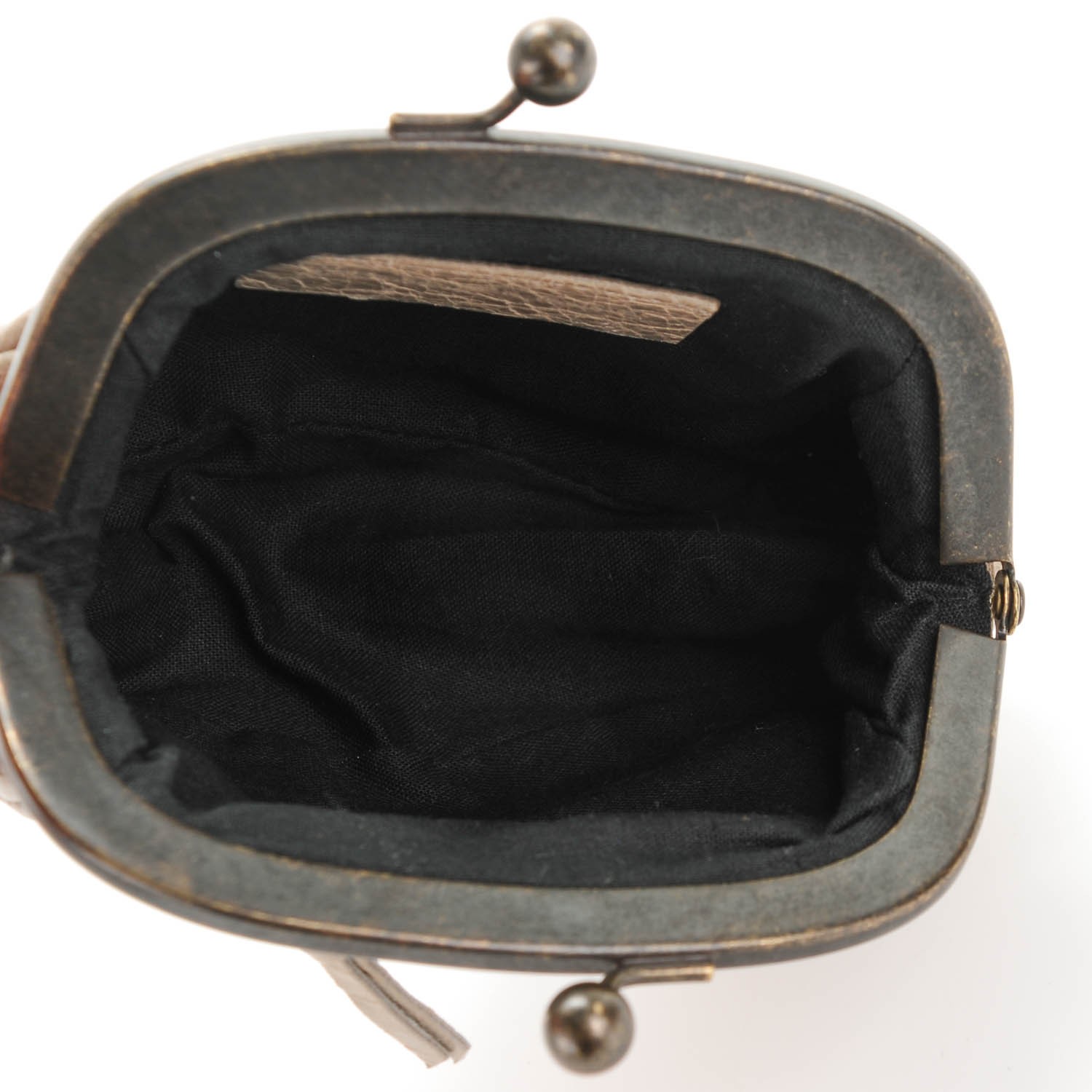 BALENCIAGA Agneau Classic Hardware Click Coin Purse Gris