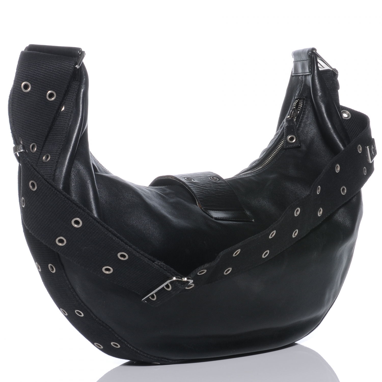 CHRISTIAN DIOR Leather Street Chic Hobo Black 42620
