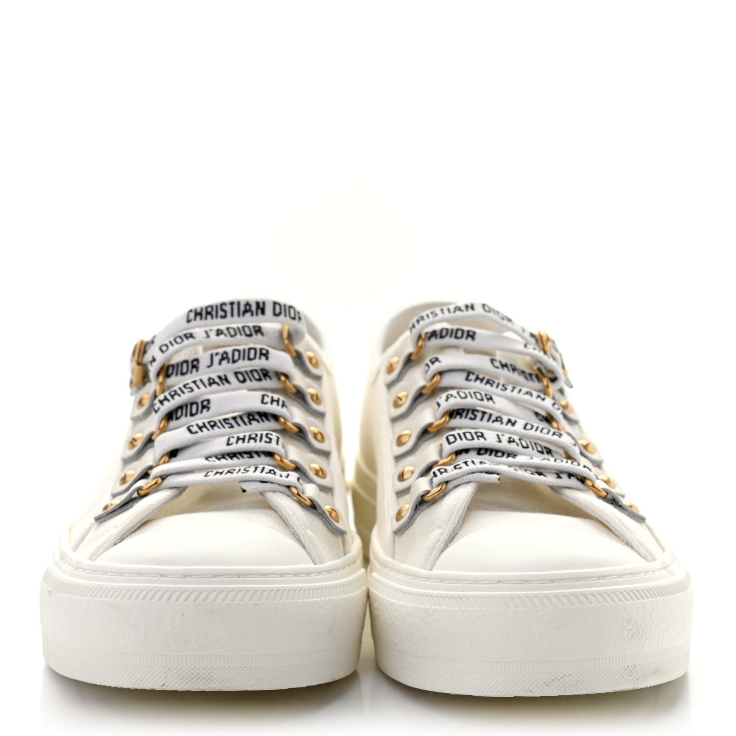 CHRISTIAN DIOR Canvas Walk'n Dior Low Top Sneakers 37 White