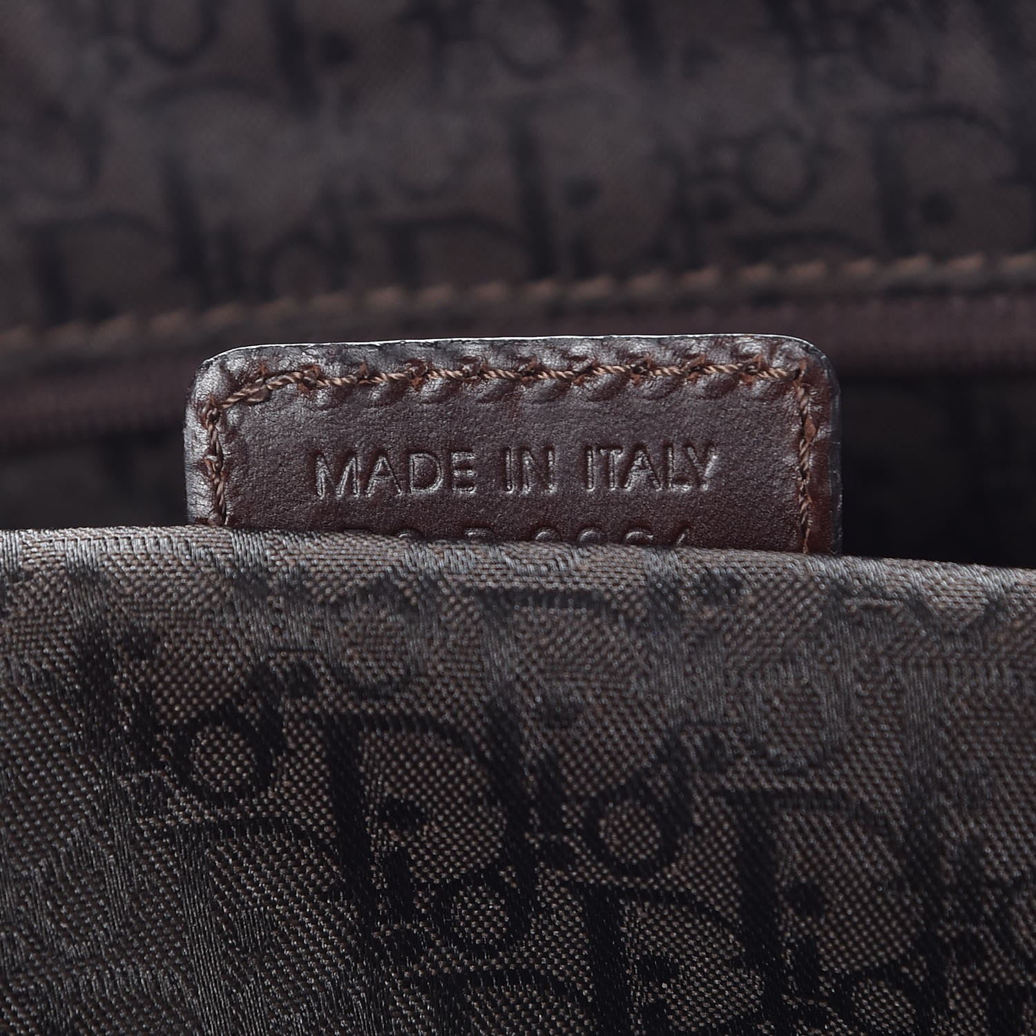 CHRISTIAN DIOR Calfskin Hardcore Pierced Shoulder Bag Brown