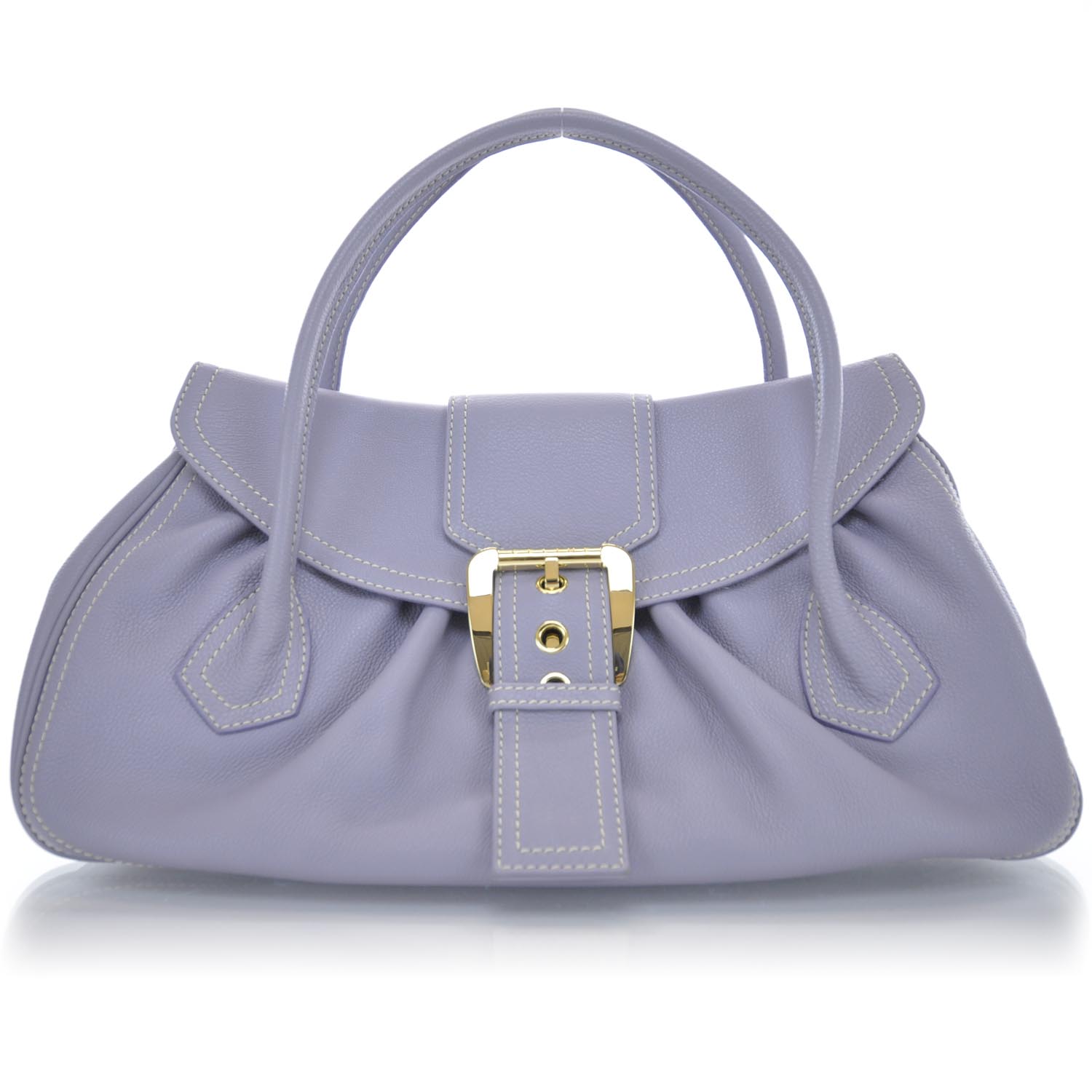 CELINE Leather Buckle Bag Purple 30141 | FASHIONPHILE