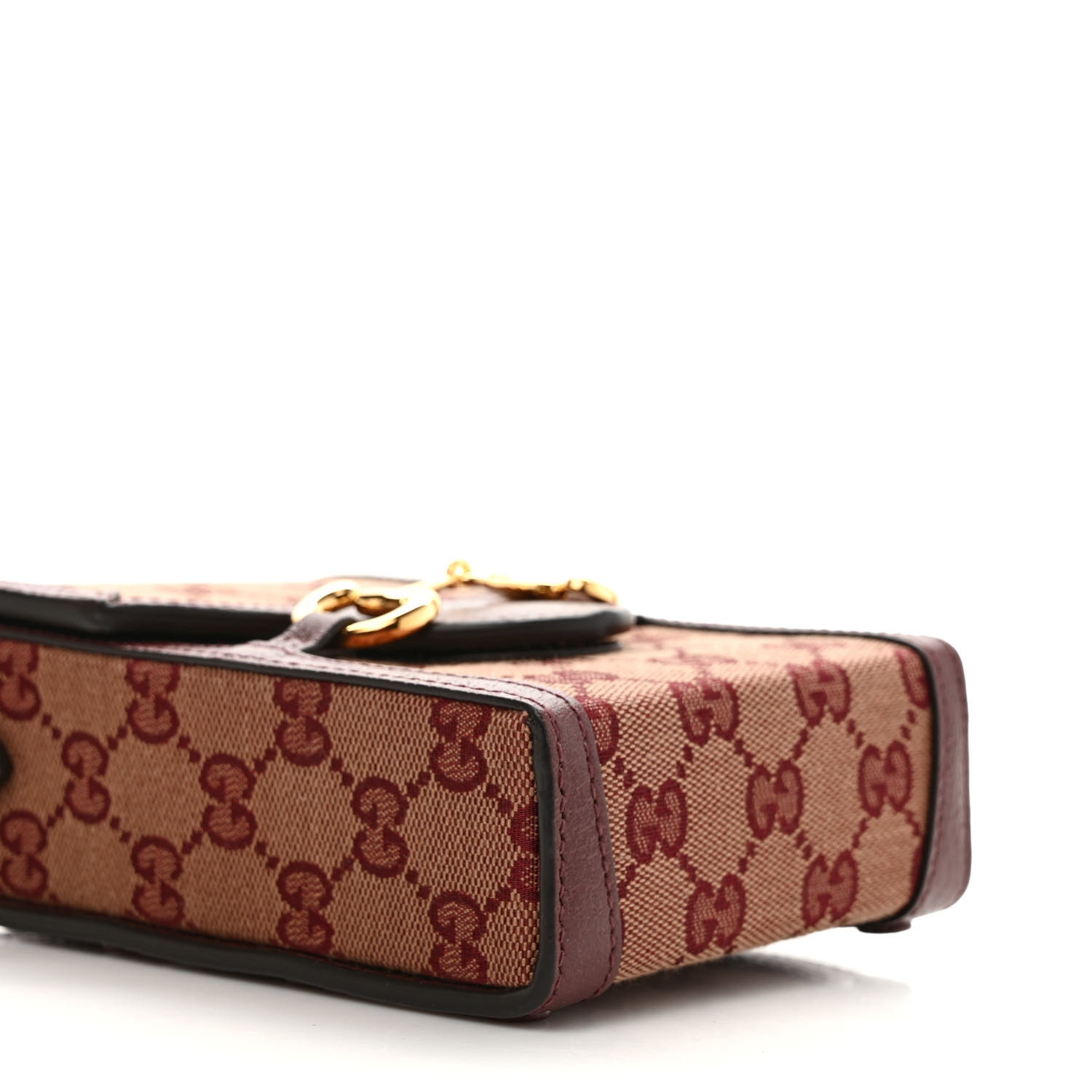 GUCCI Monogram Textured Dollar Calfskin Mini Horsebit 1955