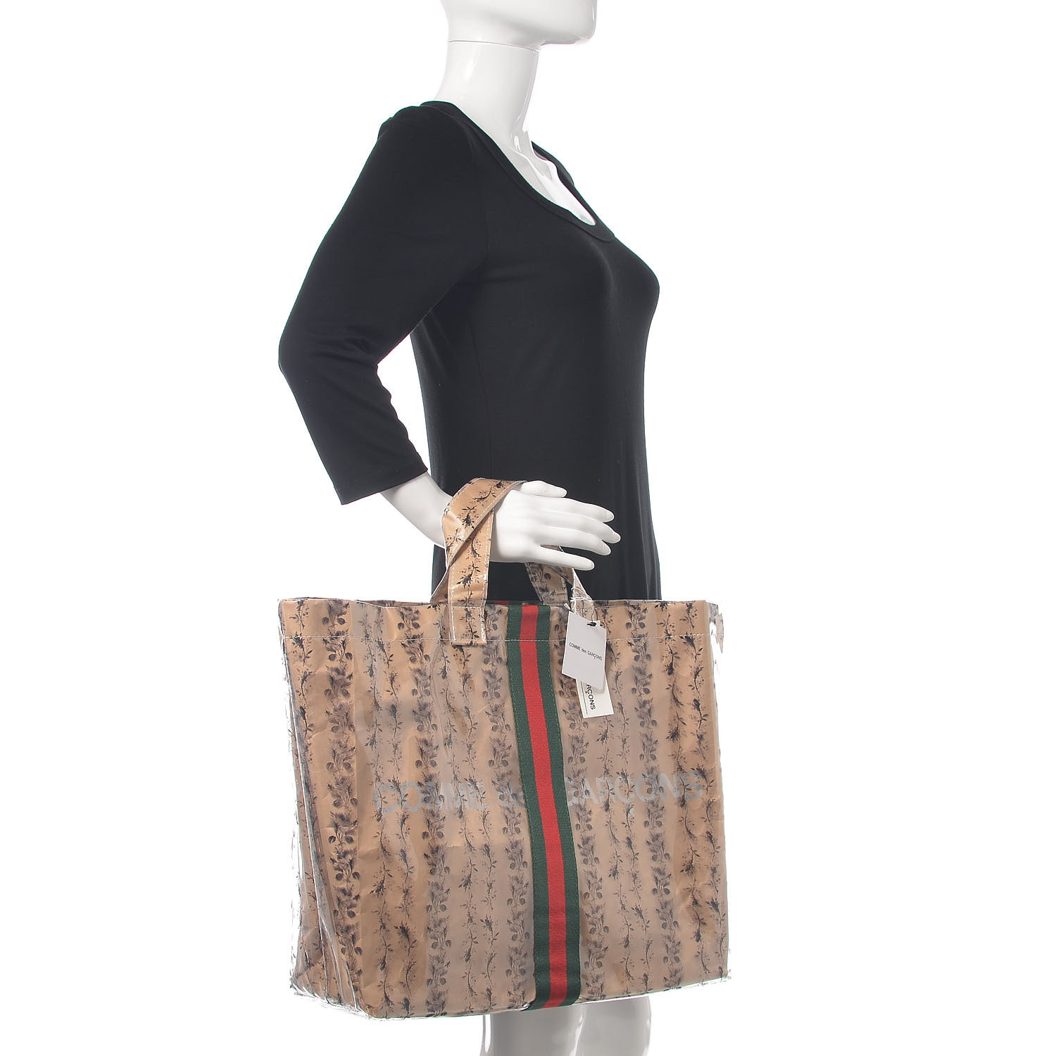 希少]COMMEdesGARCONS × GUCCI FLORALトートバッグ GUCCI X COME DE GARCONS Plastic Web Floral Paper Shopper