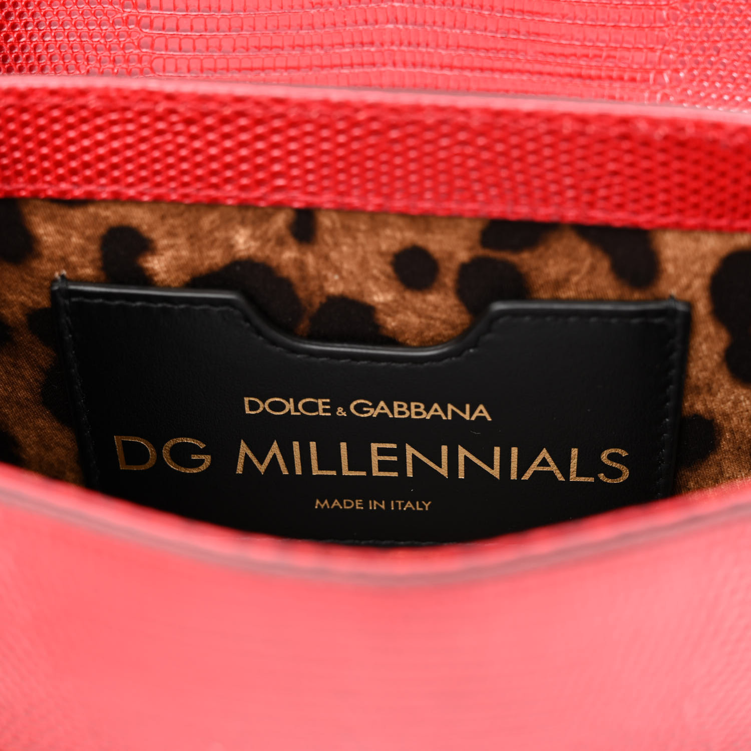 DOLCE GABBANA Lizard Embossed Crystal Embellished DG