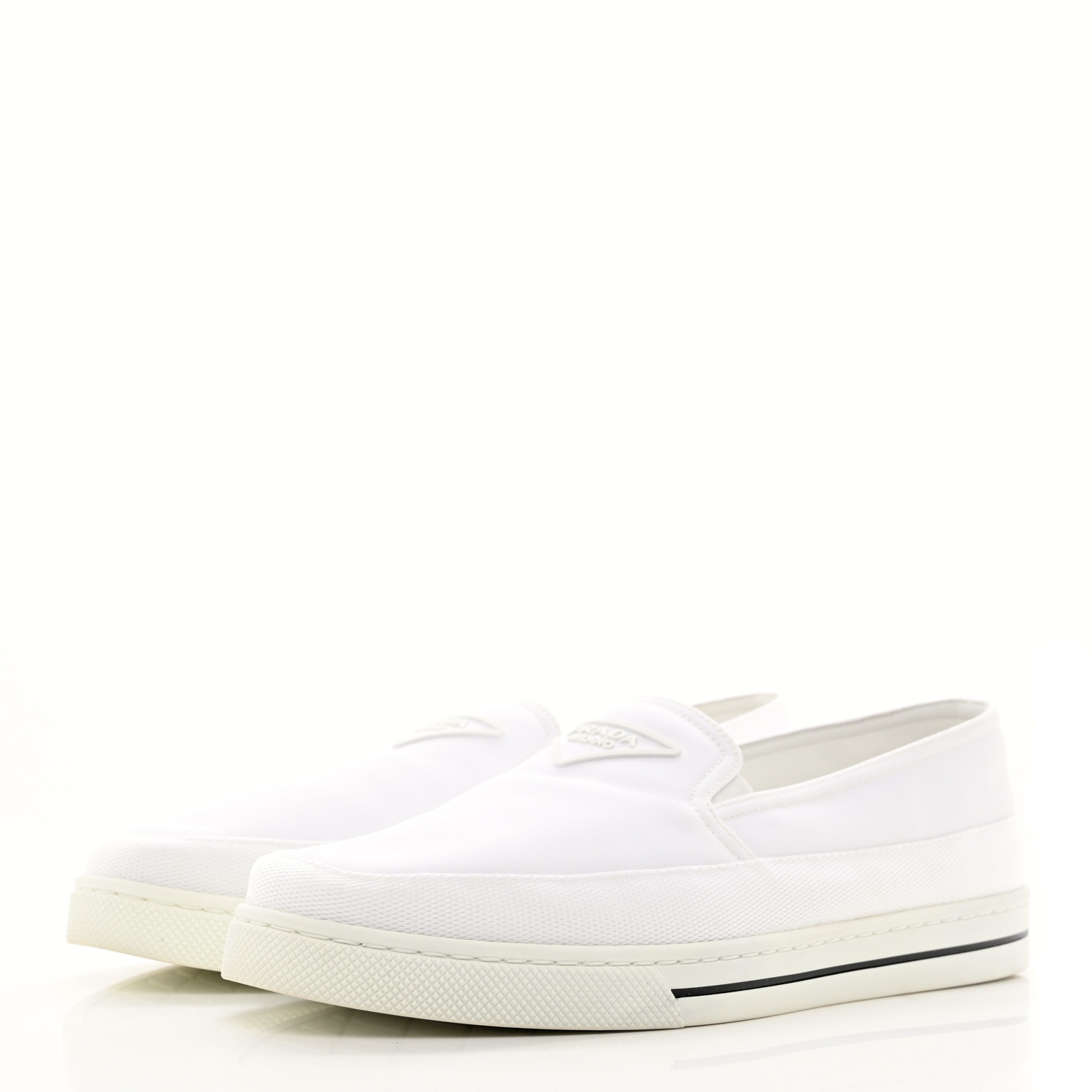 PRADA Technical Nylon Triangle Logo Mens Slip On Sneakers 7