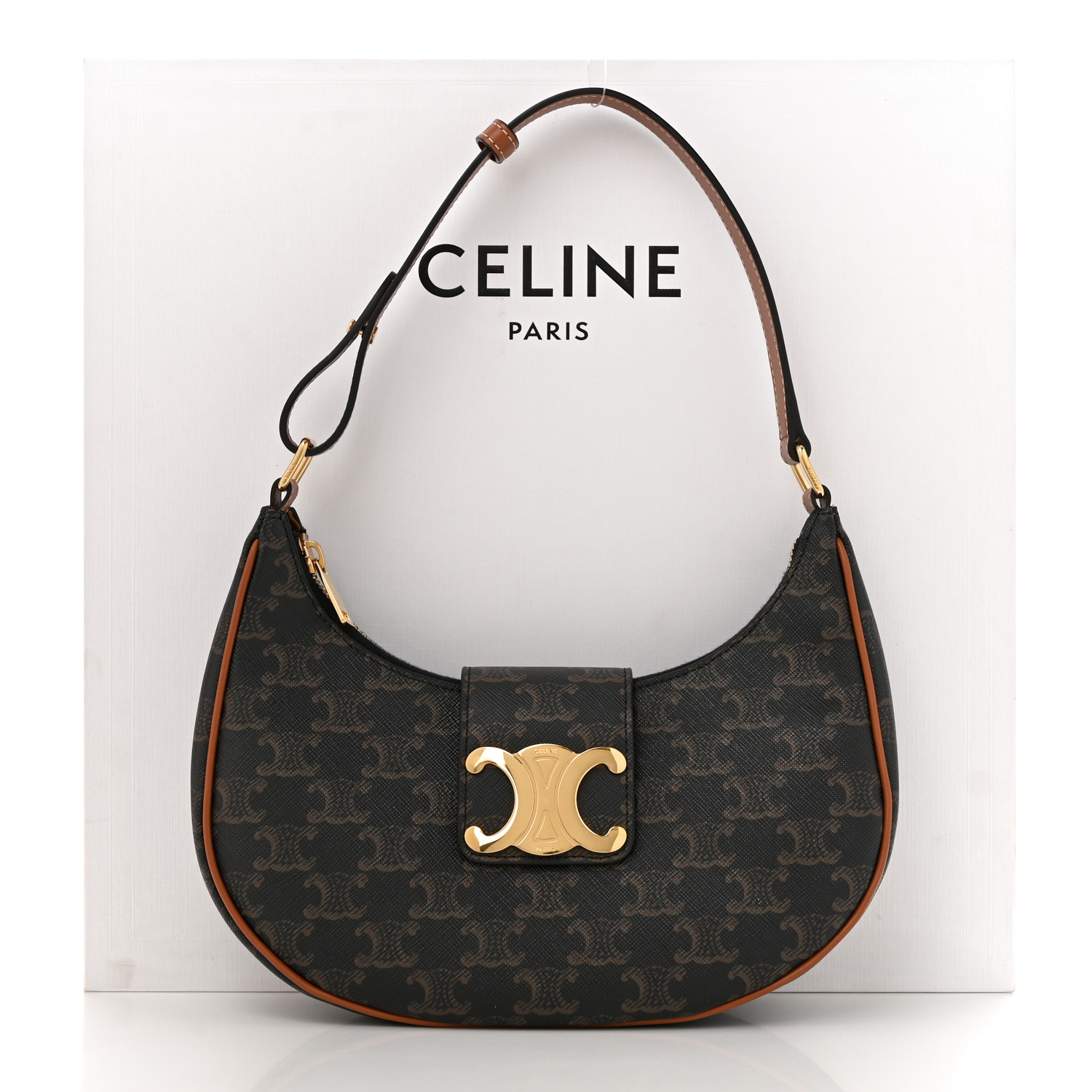 ショルダーバッグ・ポシェット CELINE Ava Medium Triomphe suede shoulder bag CAMEL Celine's New Ava Triomphe Bag Is Already a Celeb Favourite