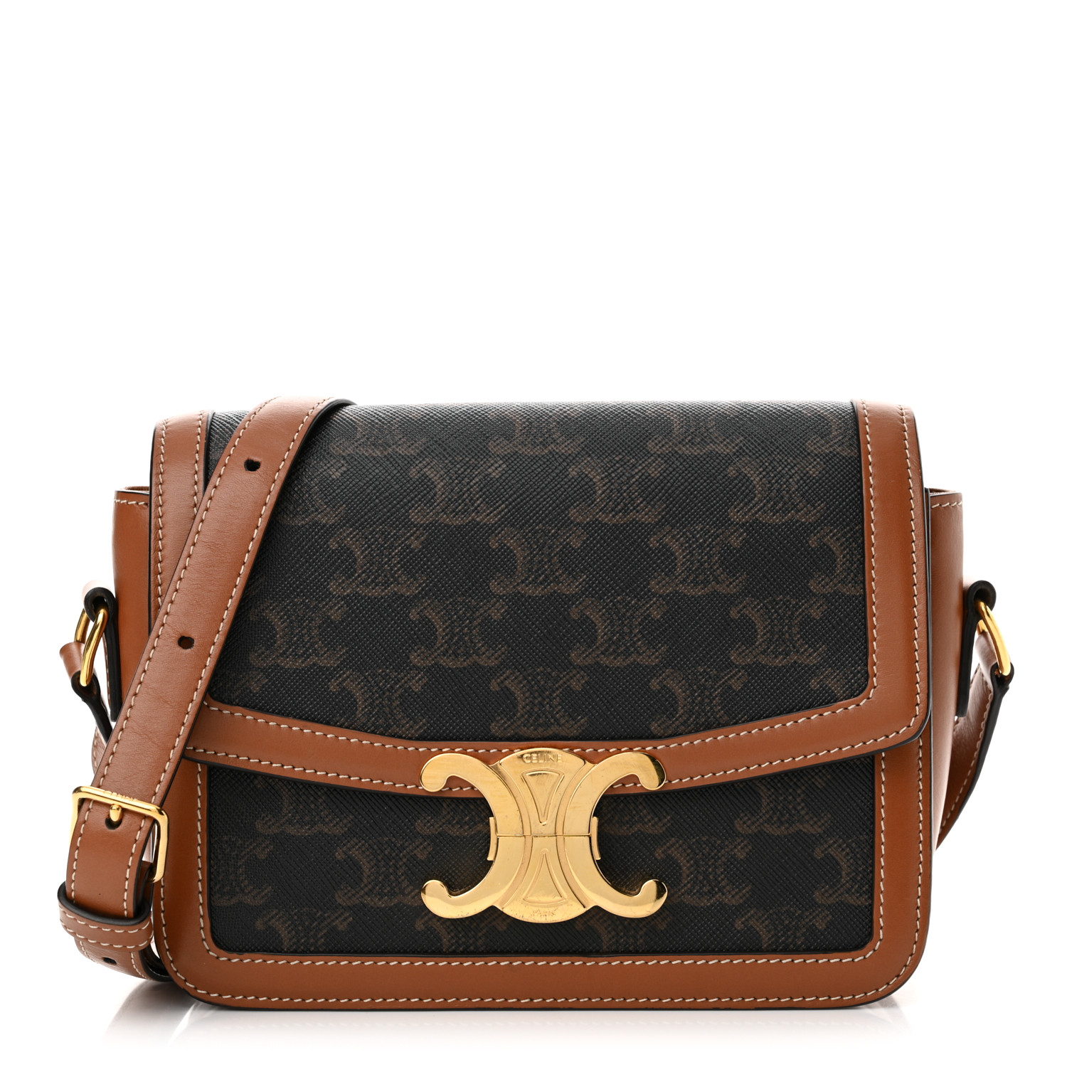 ショルダーバッグ・ポシェット TEEN TRIOMPHE CANVAS TRIOMPHE TEEN TRIOMPHE BAG IN Triomphe Canvas and Calfskin - WHITE