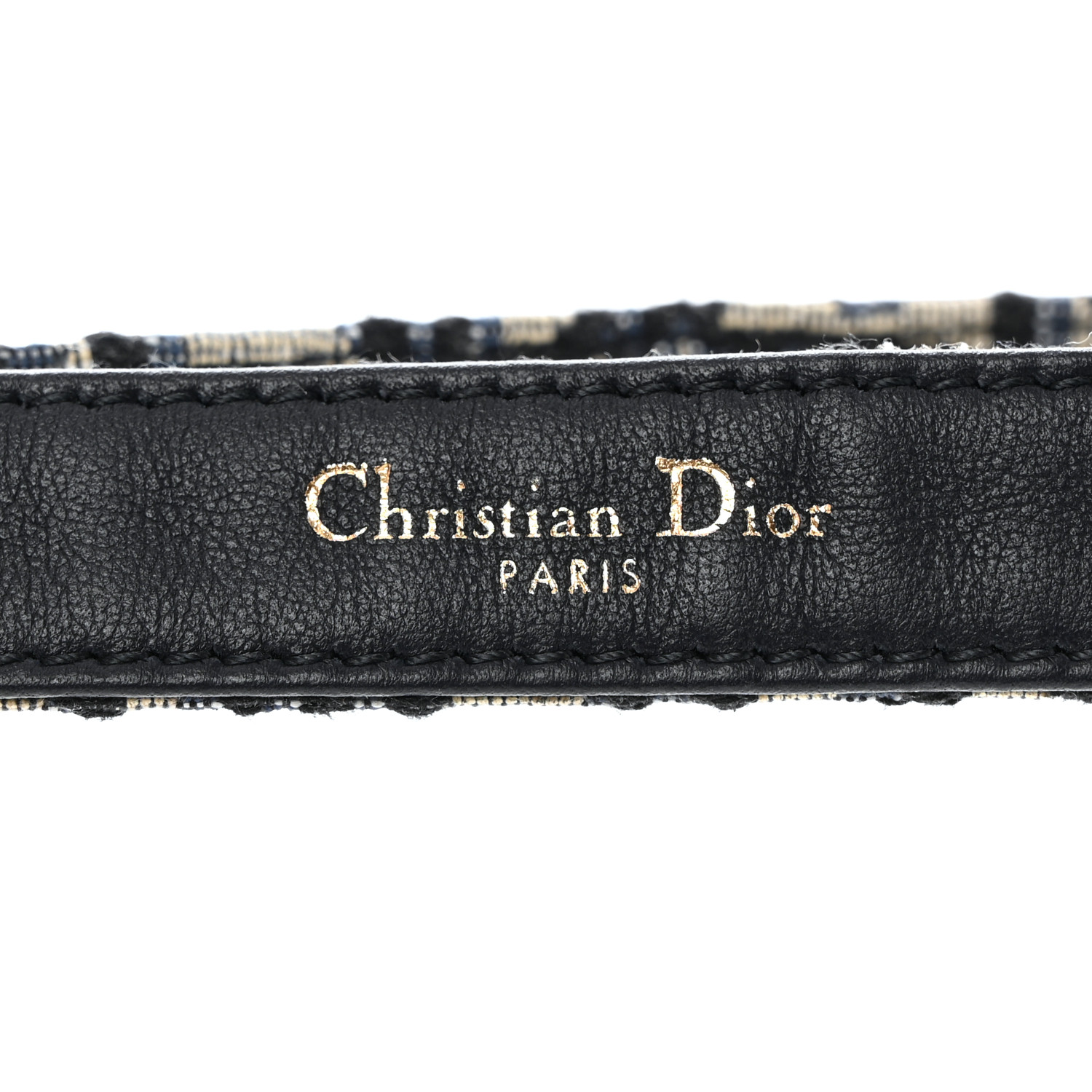 CHRISTIAN DIOR Jacquard Oblique 20mm Saddle Belt 85 34 Blue