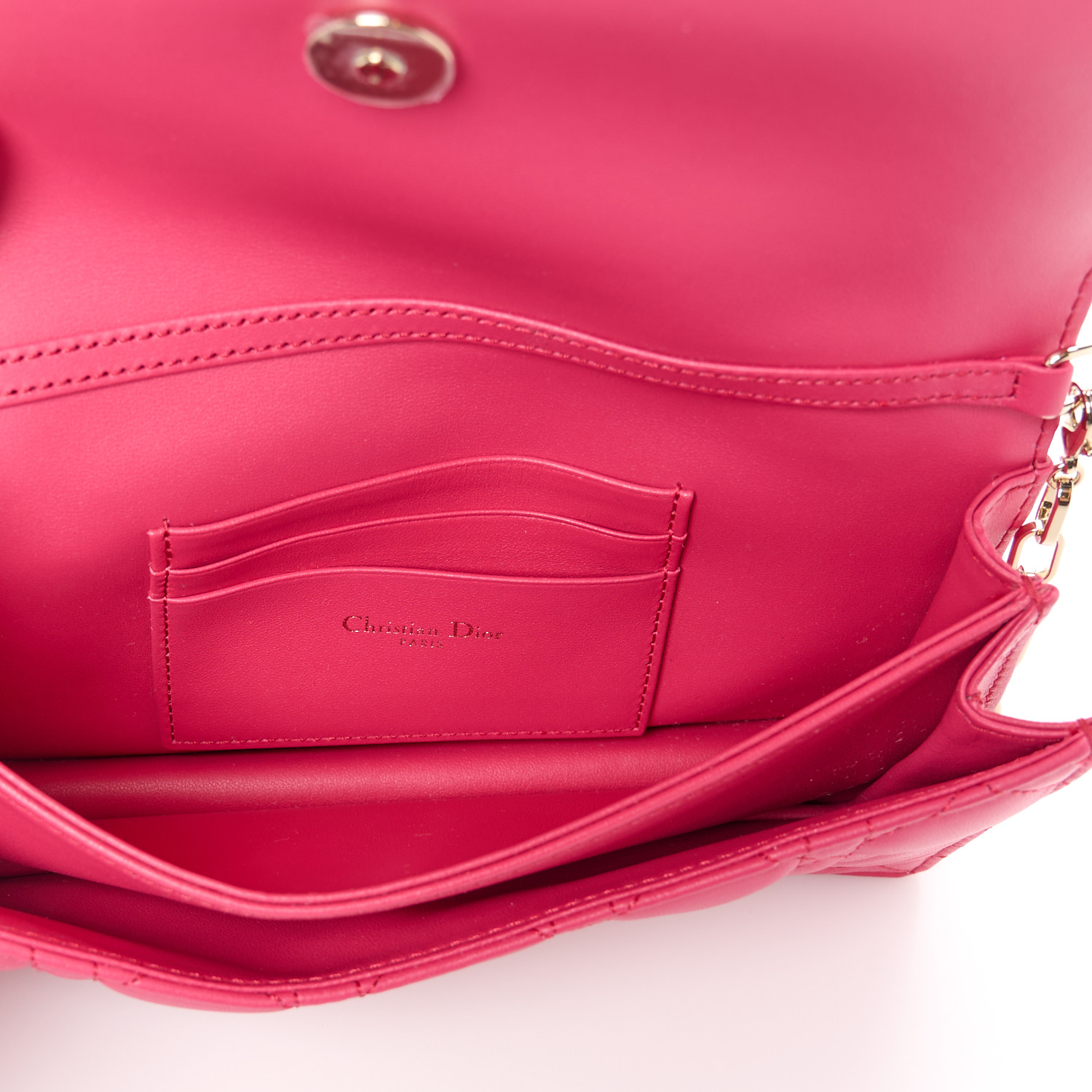 CHRISTIAN DIOR Lambskin Cannage Mini My Dior Top Handle