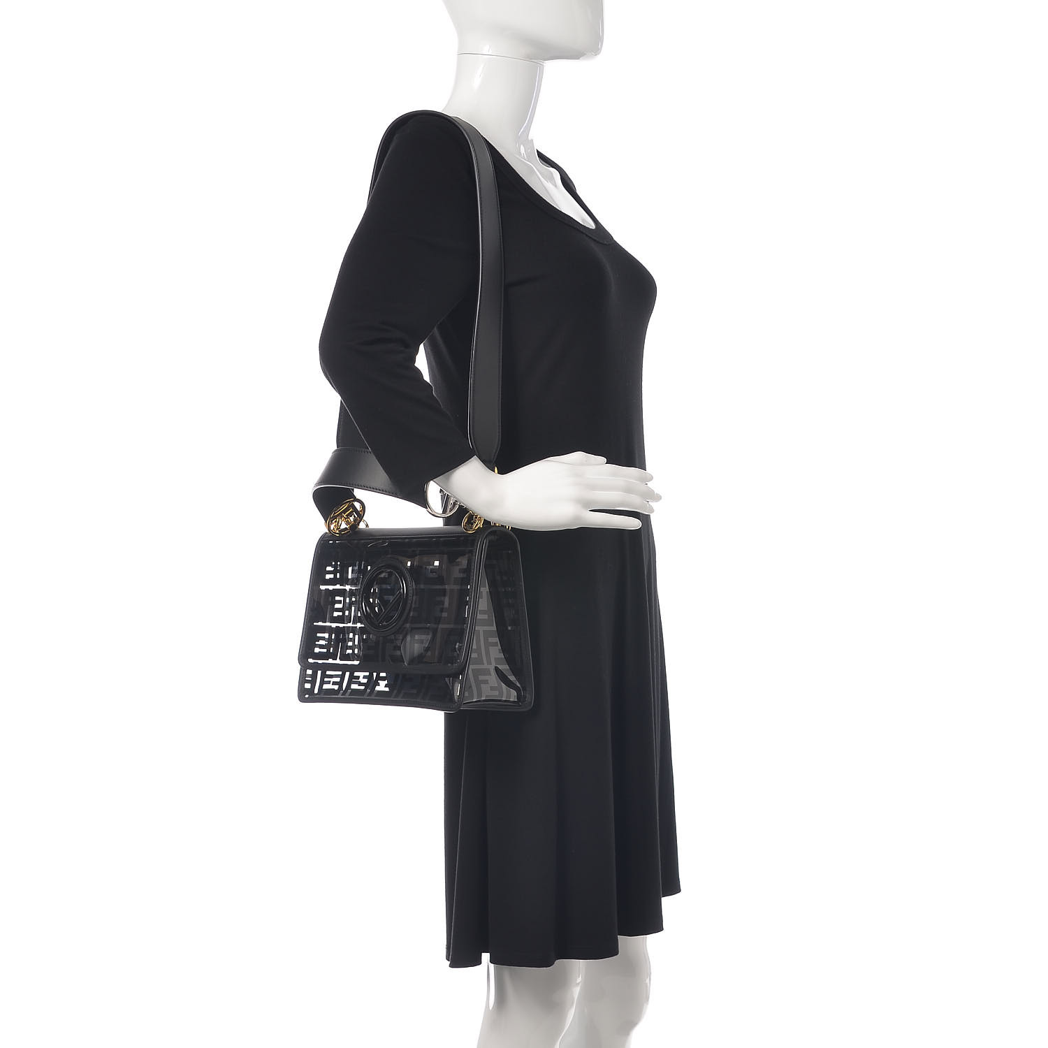 FENDI TPU FF Calfskin F is Fendi Kan I Shoulder Bag Black 415800 FENDI TPU FF Calfskin F is Fendi Kan I Shoulder Bag Black 415800