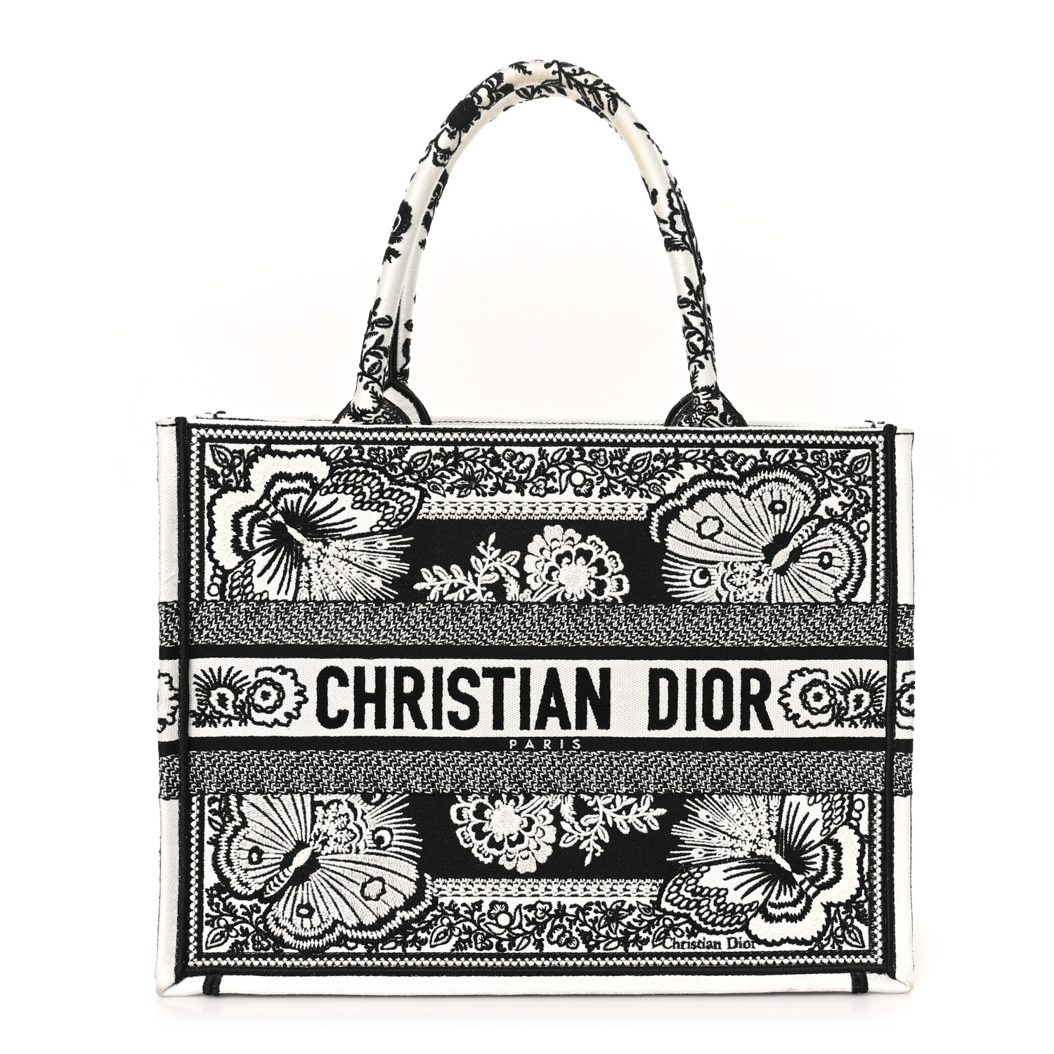 CHRISTIAN DIOR Canvas Butterfly Bandana Embroidered Medium