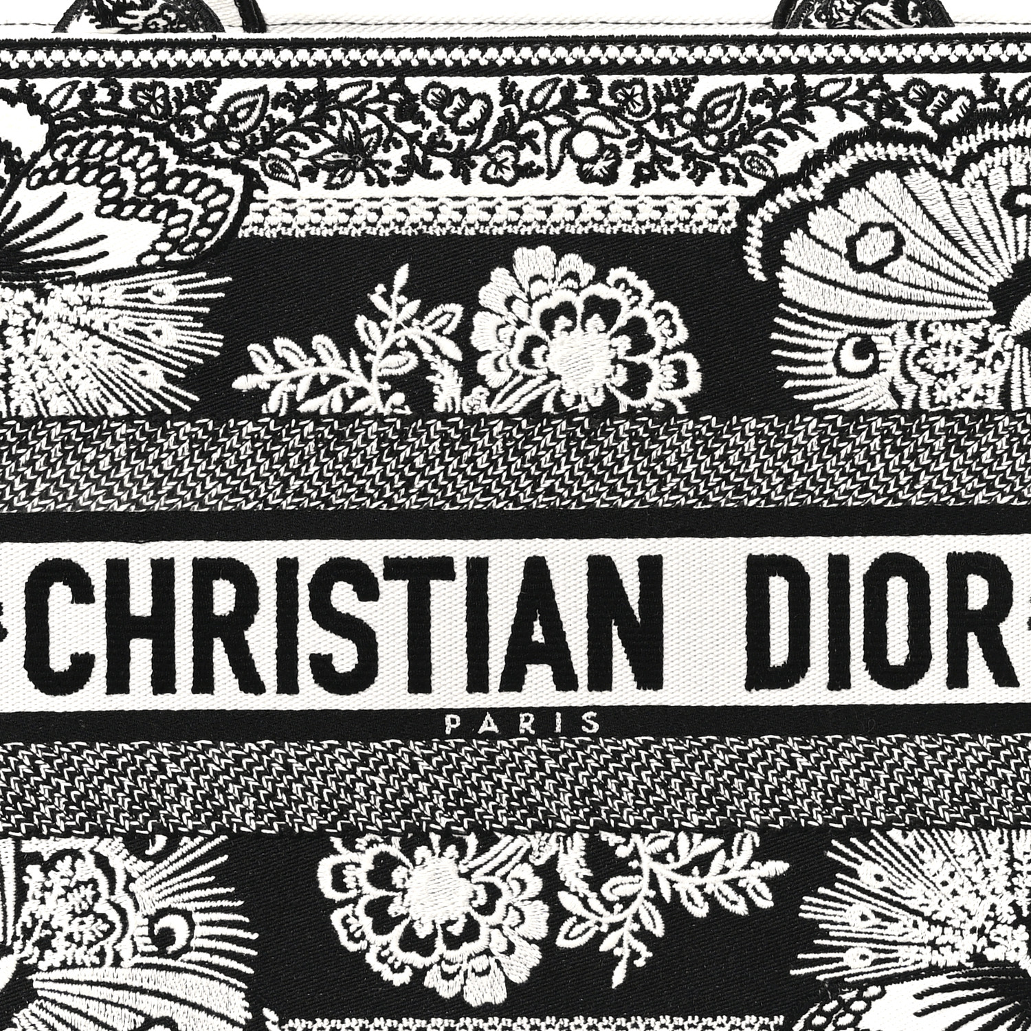 CHRISTIAN DIOR Canvas Butterfly Bandana Embroidered Medium