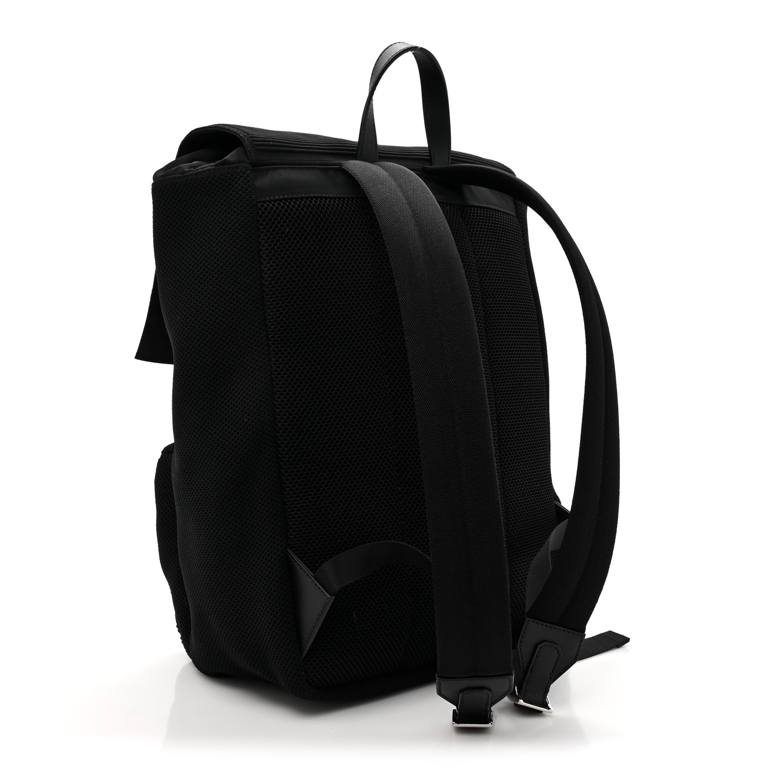 ★関税込★FENDI★Fendiness FF Fabric Medium Backpack Black★ Fendi Fendiness Medium Backpack with Buckle in FF Jacquard