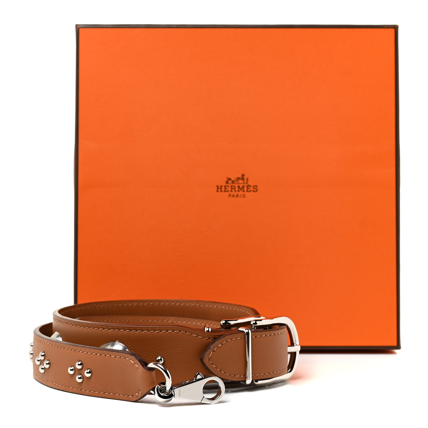 HERMES Swift Studded Carnaby Losange Shoulder Strap Gold