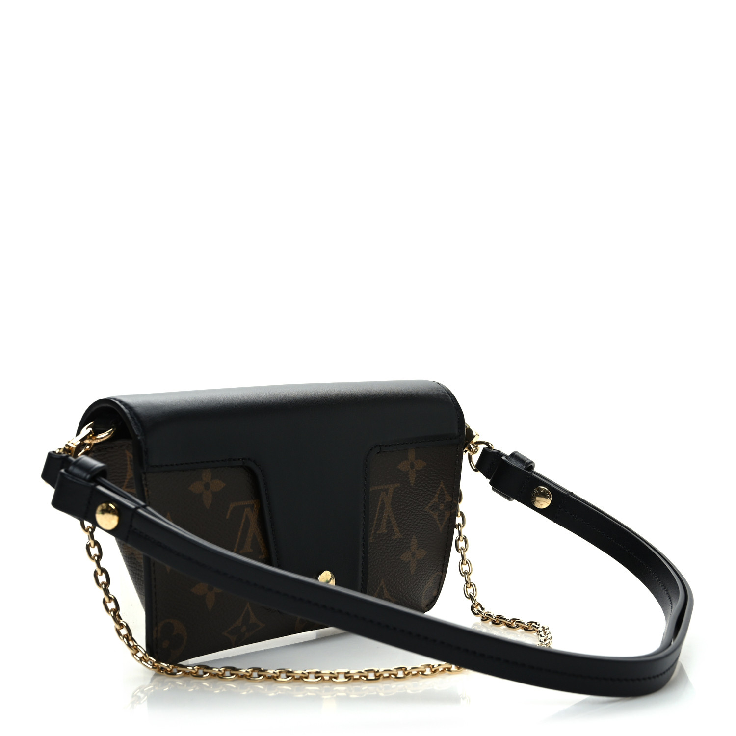 LOUIS VUITTON Monogram Padlock On Strap Black 1701941