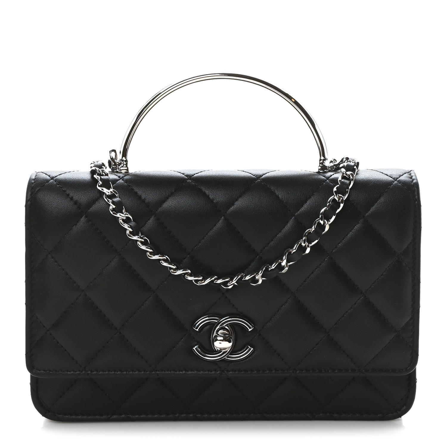 ABAM　CHANEL　ダストバッグ　157 CHANEL Lambskin Quilted Metal Top Handle Crossbody Flap