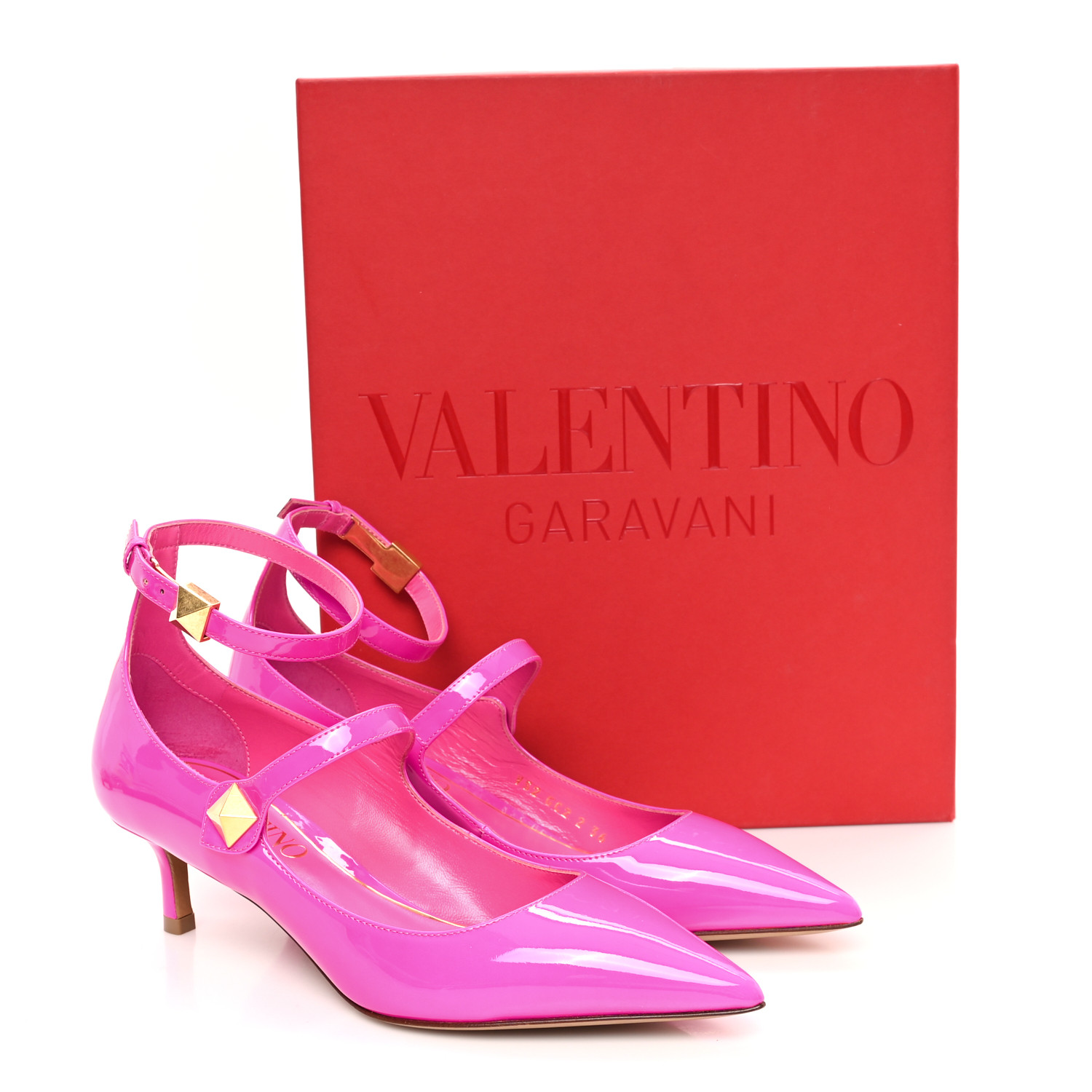 【VALENTINO ROMA】キャミソール 44（中古） Valentino Garavani Black Patent Leather Rockstud Crisscross