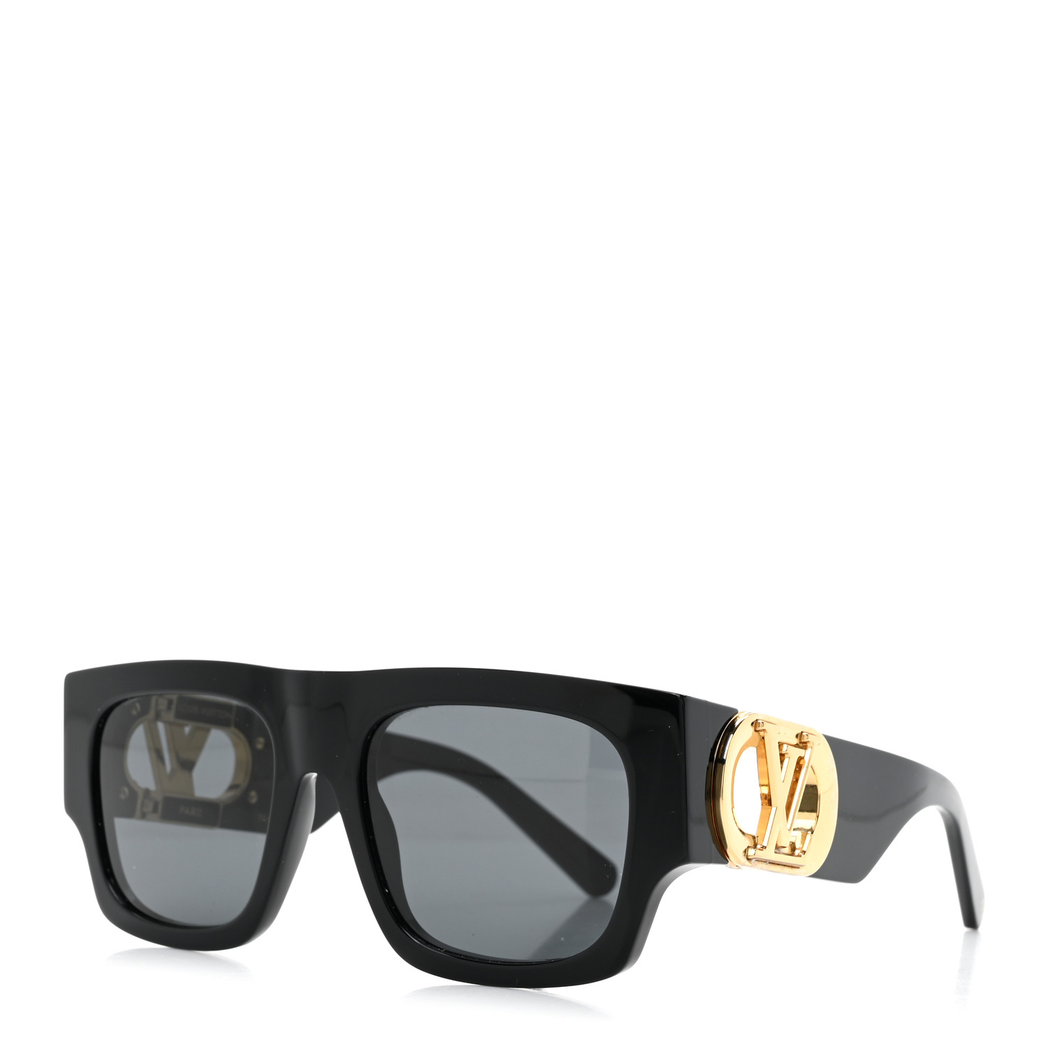 LOUIS VUITTON Acetate LV Link Square Sunglasses Z1478W Black