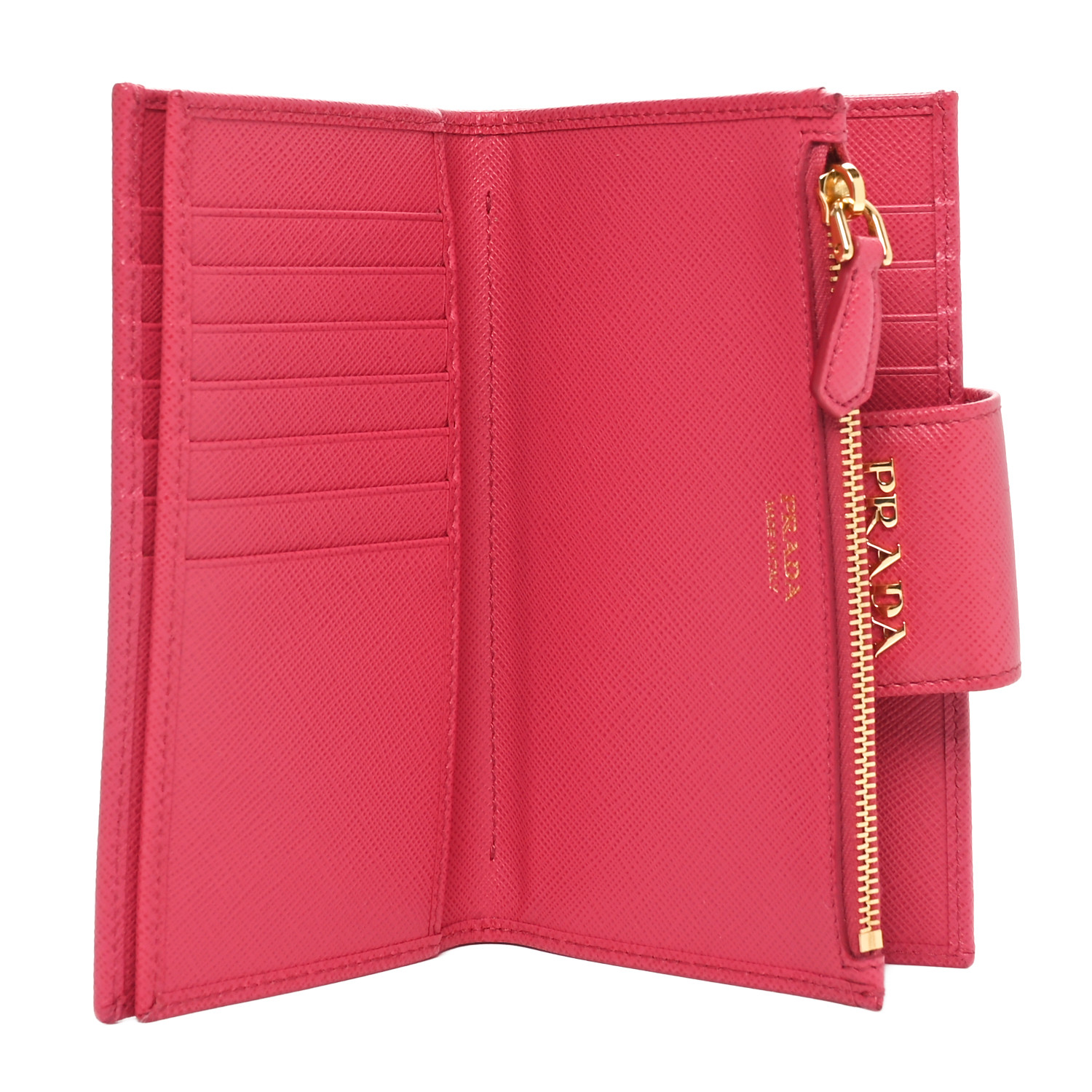 PRADA SAFFIANO キーケースPEONIA Prada Peonia Saffiano Metal Leather Wristlet Wallet 1M1438