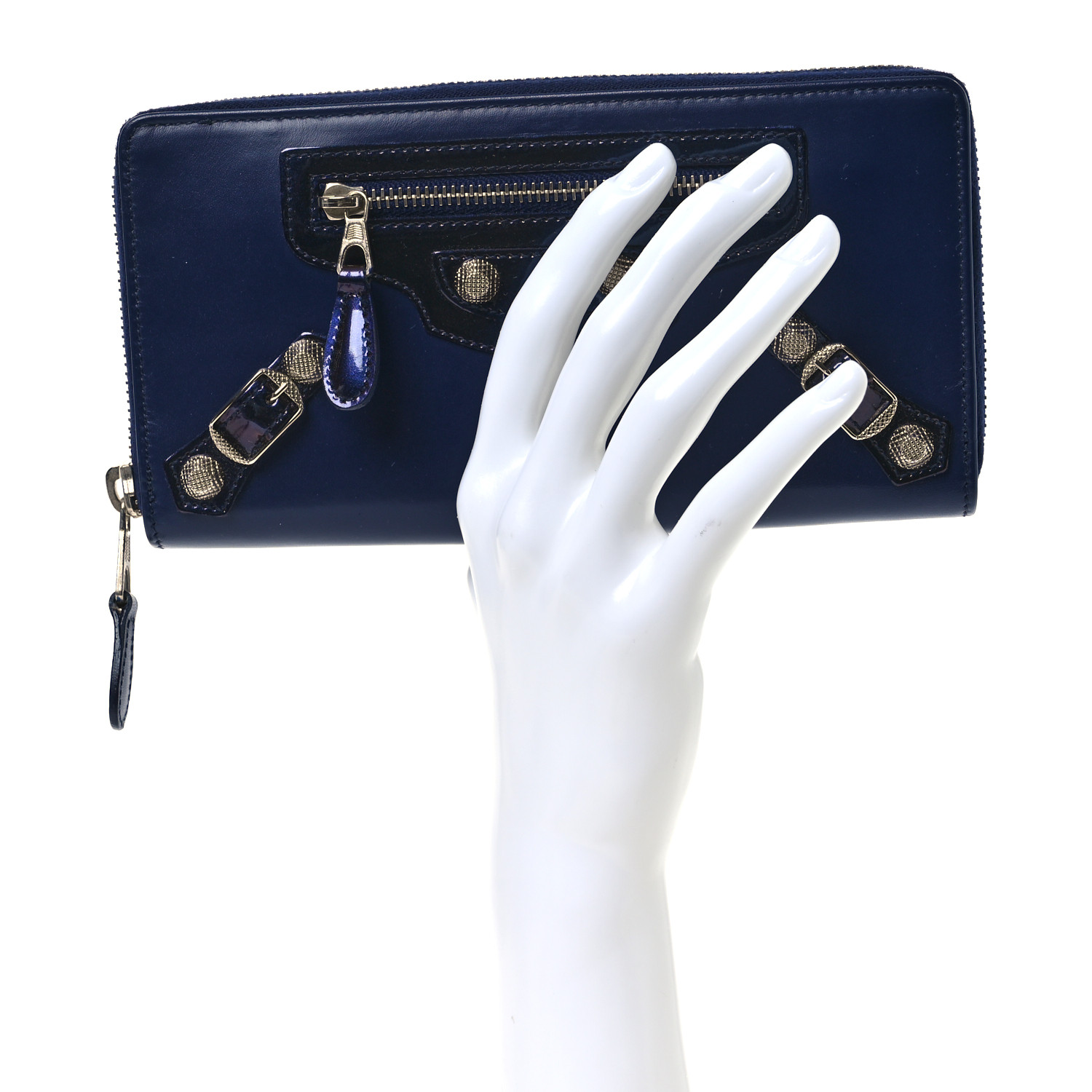 BALENCIAGA Smooth Calfskin Metallic Patent Giant 12 Silver