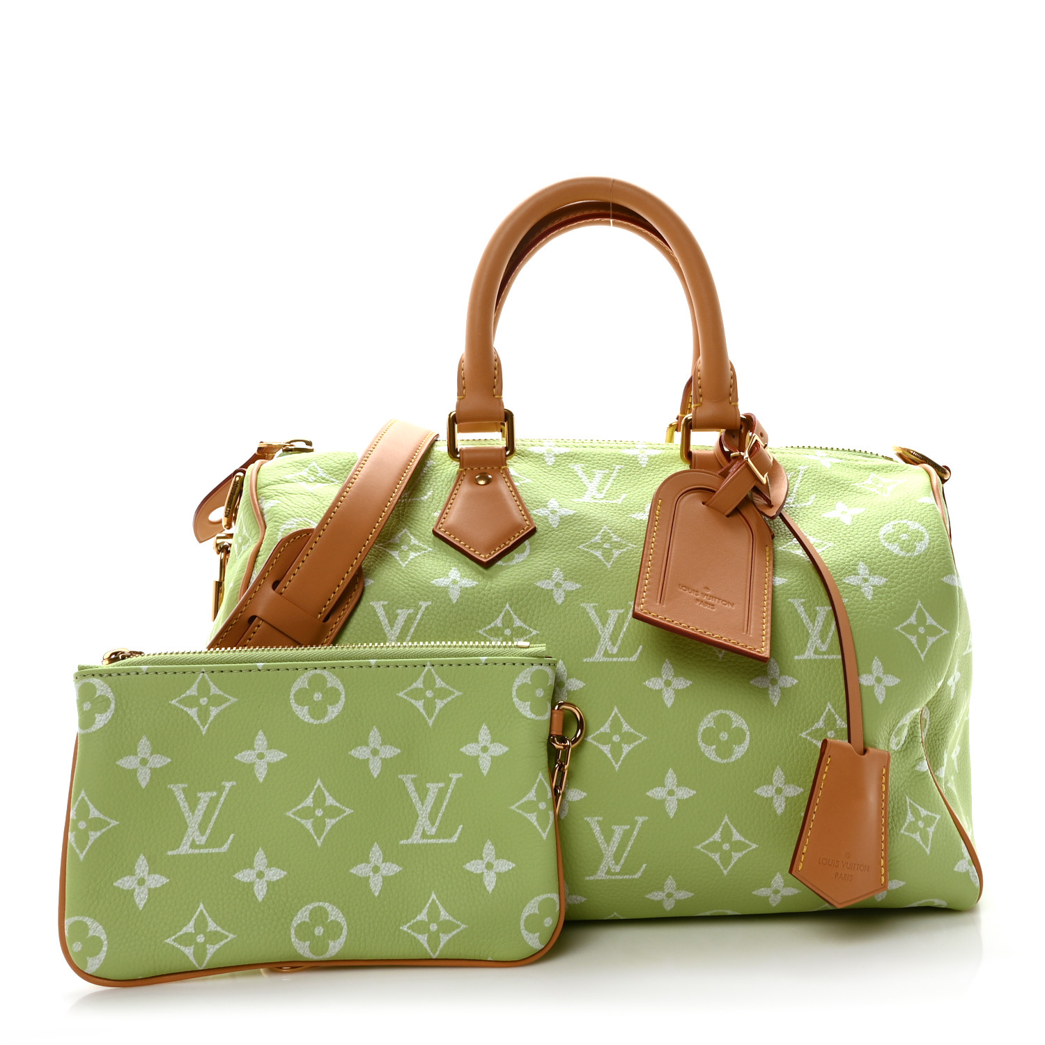 Louis LOUIS VUITTON Calfskin Monogram Speedy P9 Bandouliere 30
