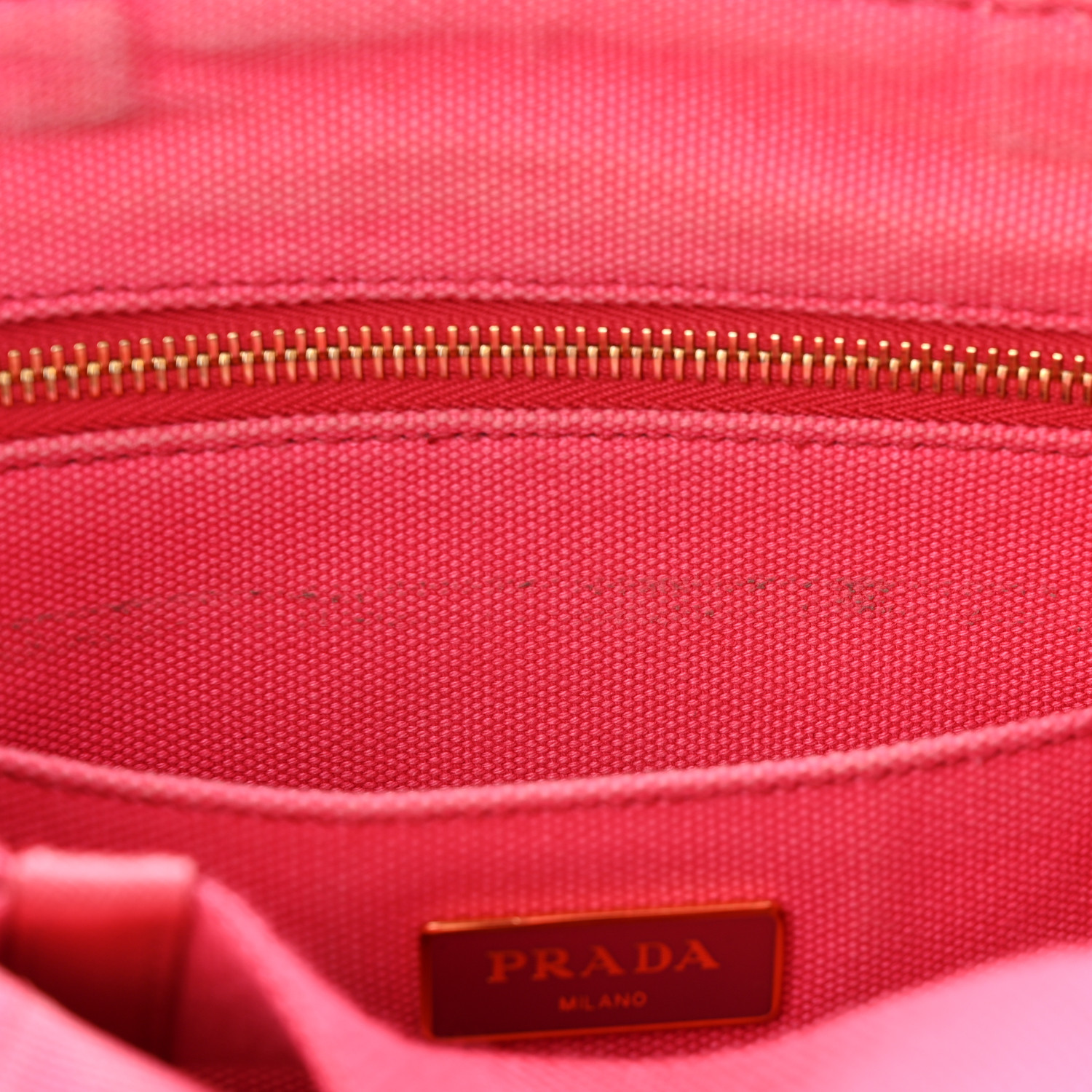 PRADA Canapa Small Logo Tote Peonia 1490767 | FASHIONPHILE
