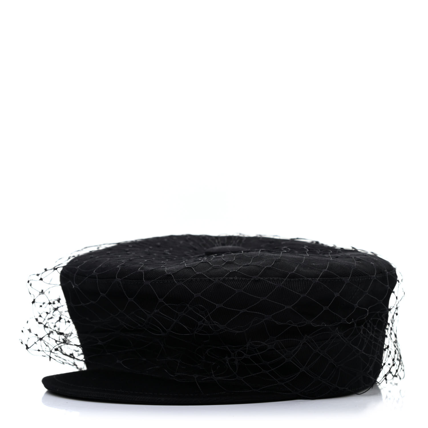 CHRISTIAN DIOR Cotton Canvas Arty Cap with Veil 57 Black