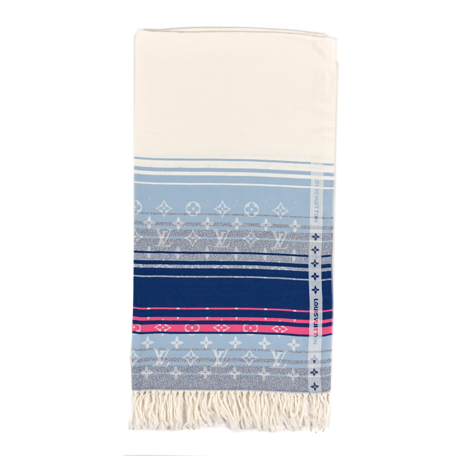 LOUIS VUITTON Cotton Monogram Blanket Sunset Blue 1462319