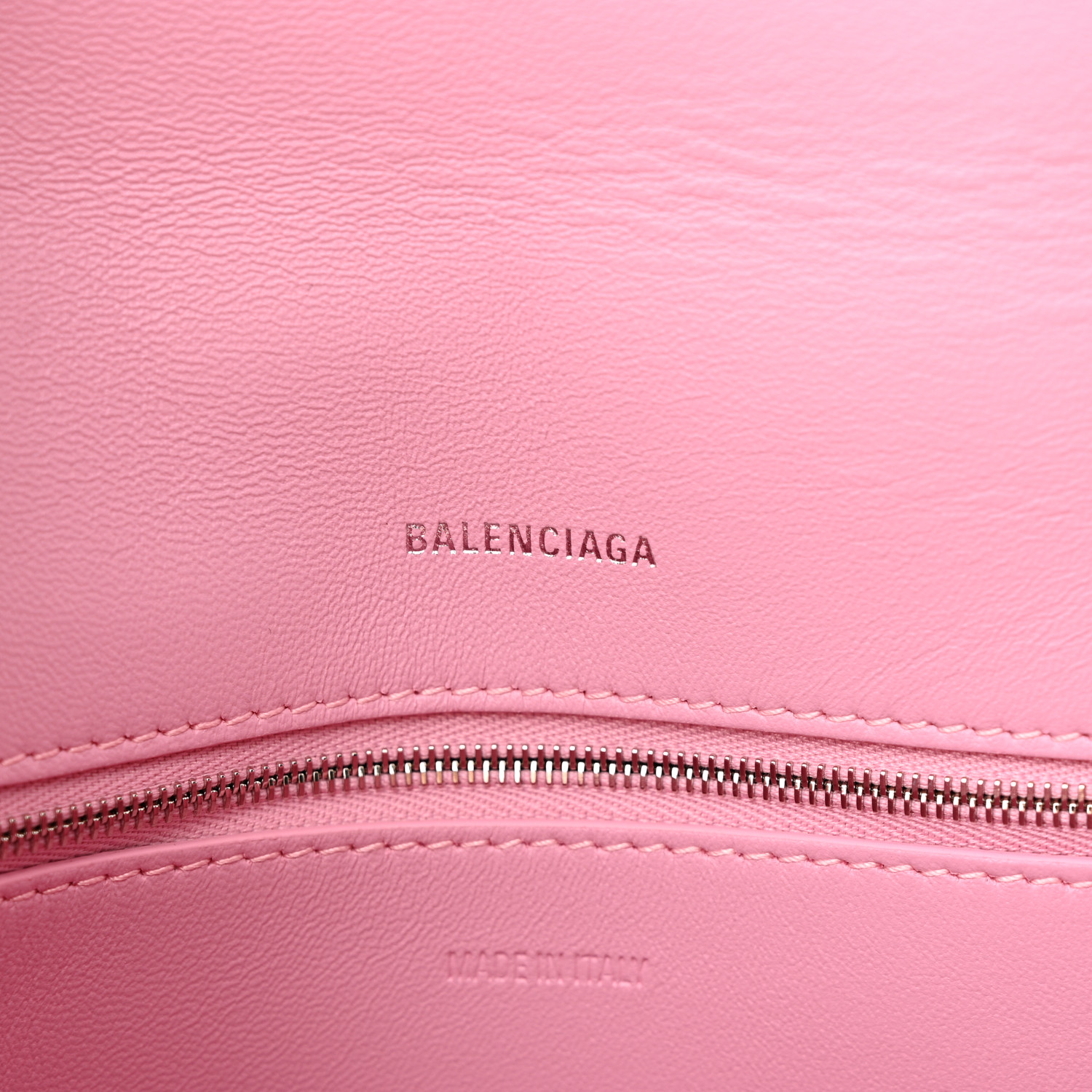 BALENCIAGA Calfskin S Downtown Shoulder Bag Candy Pink Black