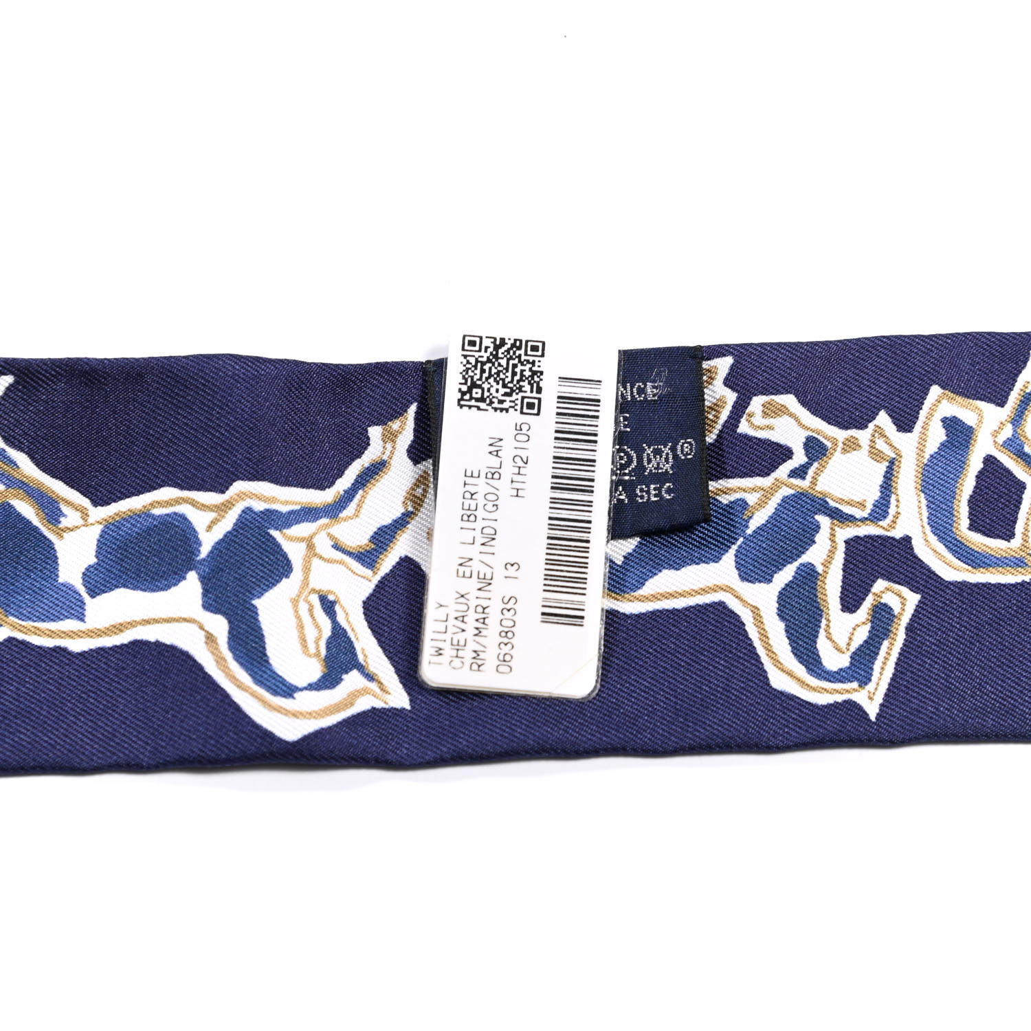 エルメス　自由の馬「Chevaux en Liberte twilly」 エルメスツイリー 自由の馬/Chevaux en liberte 水色/ブラウン