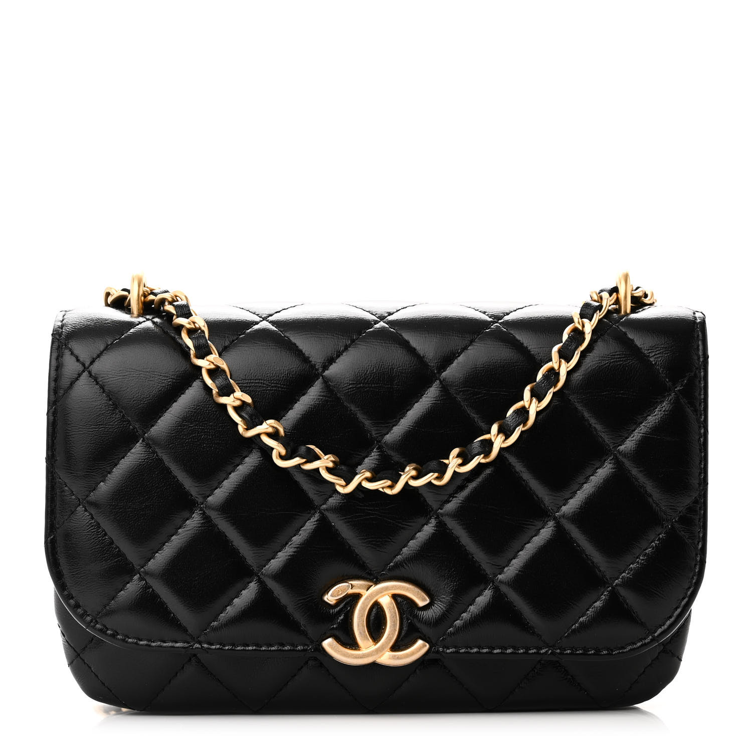 【CHANEL】chanel chevron phone holder with chain★ブラック CHANEL Flap Phone Holder With Chain Bag Black Crossbody