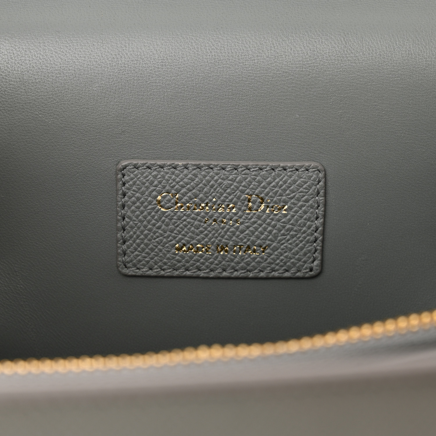 CHRISTIAN DIOR Grained Calfskin Large St. Honore Tote Grey