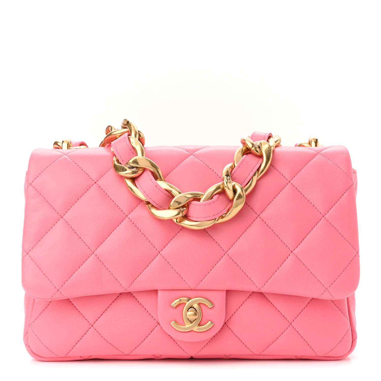 なっぴ　CHANEL CHANEL Lambskin Quilted Large CC Funky Town Flap Pink