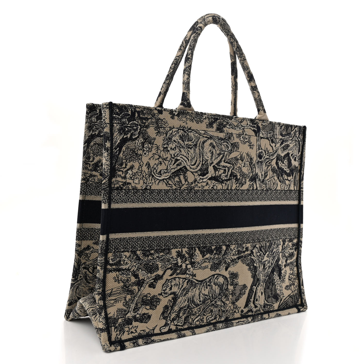 【関税込み】Toile de Jouy DIOR BOOKTOTE LARGE CHRISTIAN DIOR Canvas Embroidered Large Dioriviera Toile De