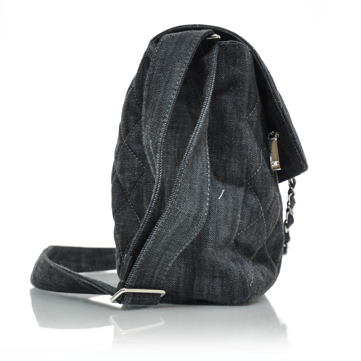 CHANEL Denim Quilted Stretch Spirit Messenger Bag 27086