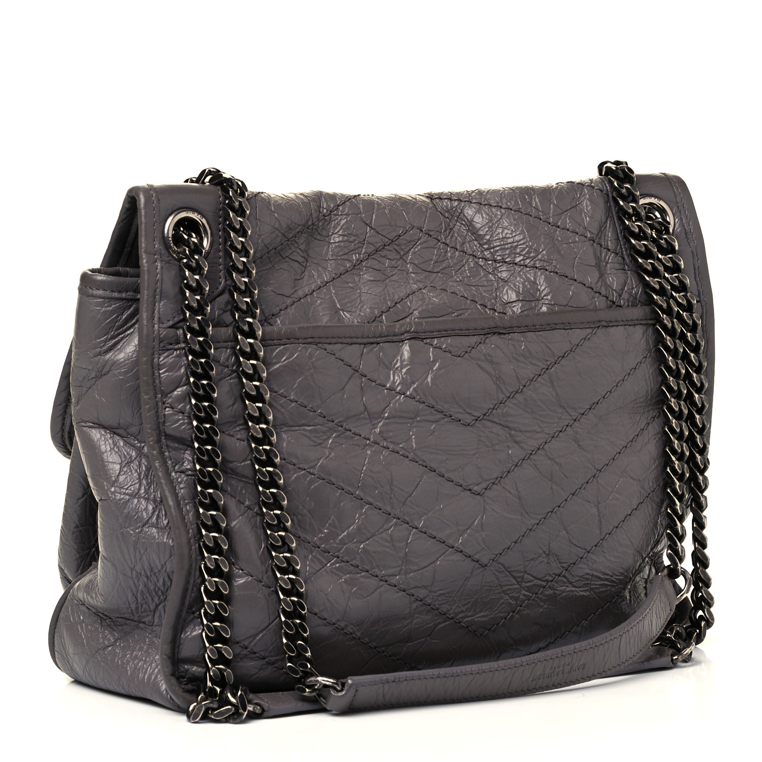 SAINT LAURENT Crinkled Calfskin Matelasse Monogram Medium