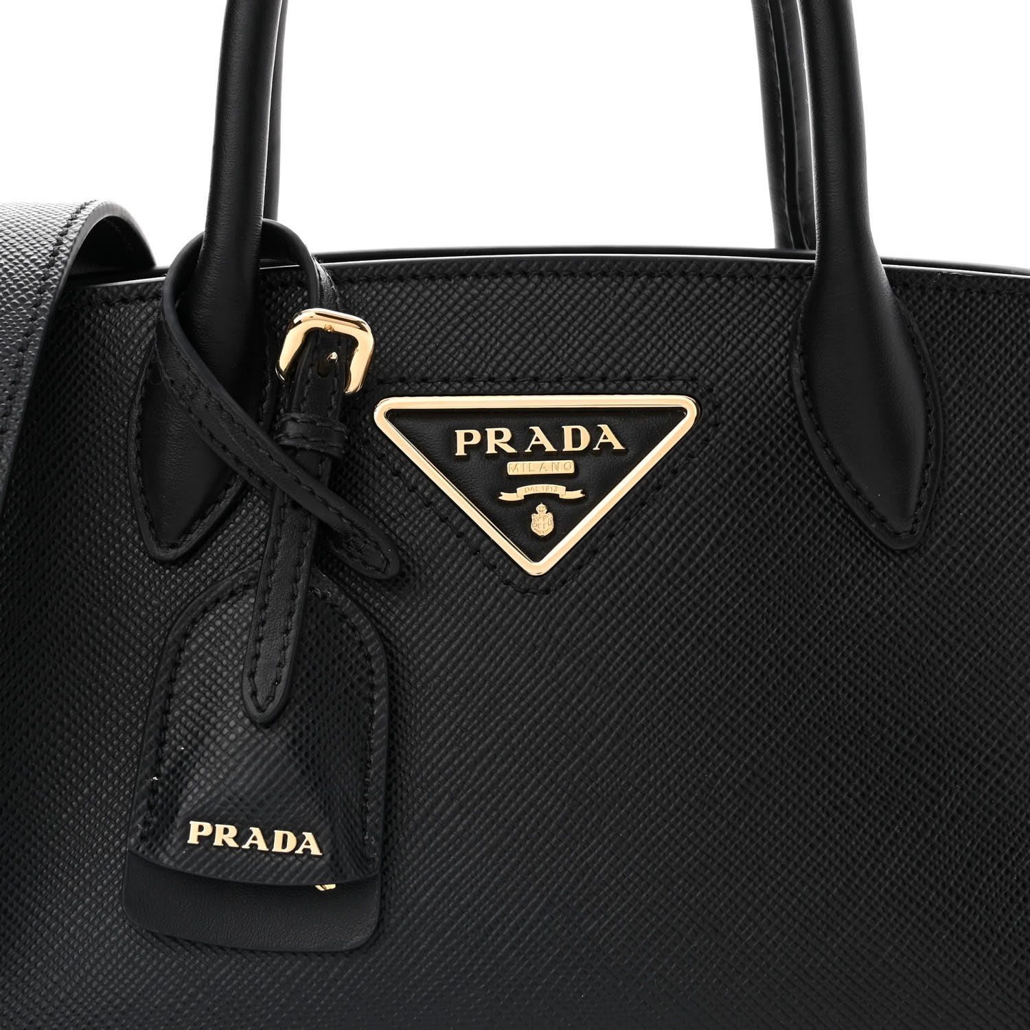 PRADA Saffiano Cuir Calfskin Small Kristen Black 1195458
