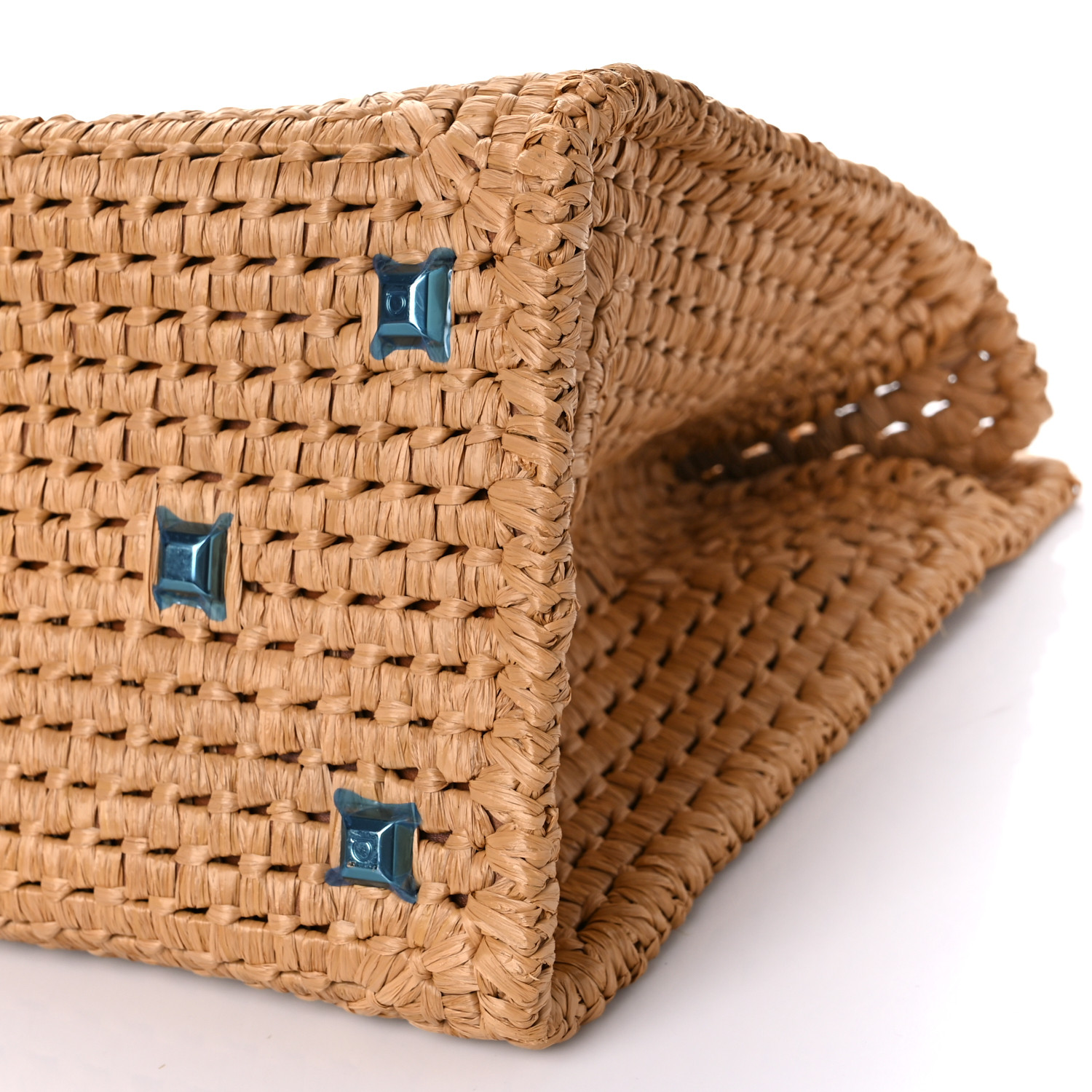 SALVATORE FERRAGAMO Raffia XL Studio Box Tote Natural