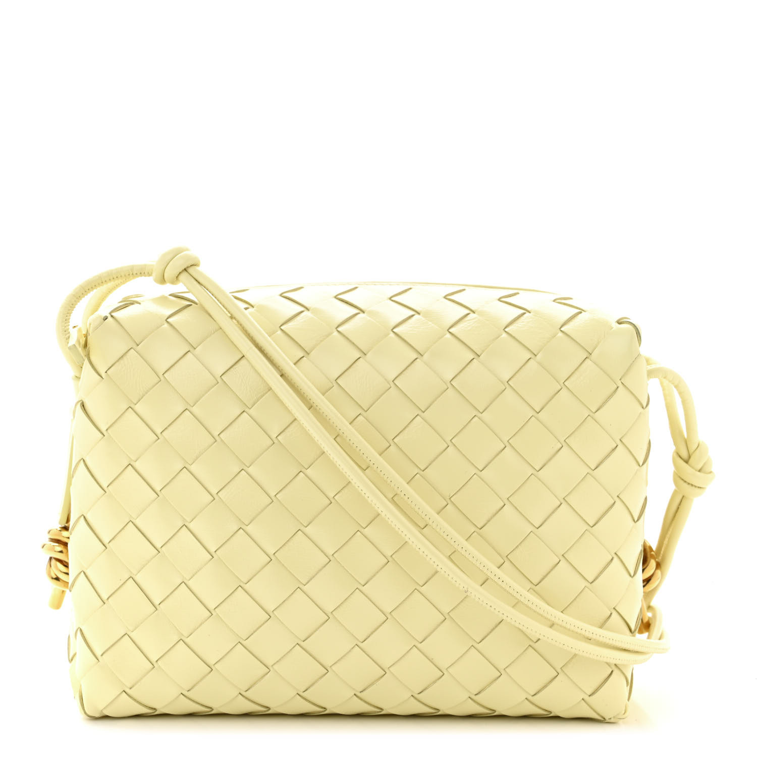 BOTTEGA VENETA Calfskin Intrecciato Metallic Knot Small Loop