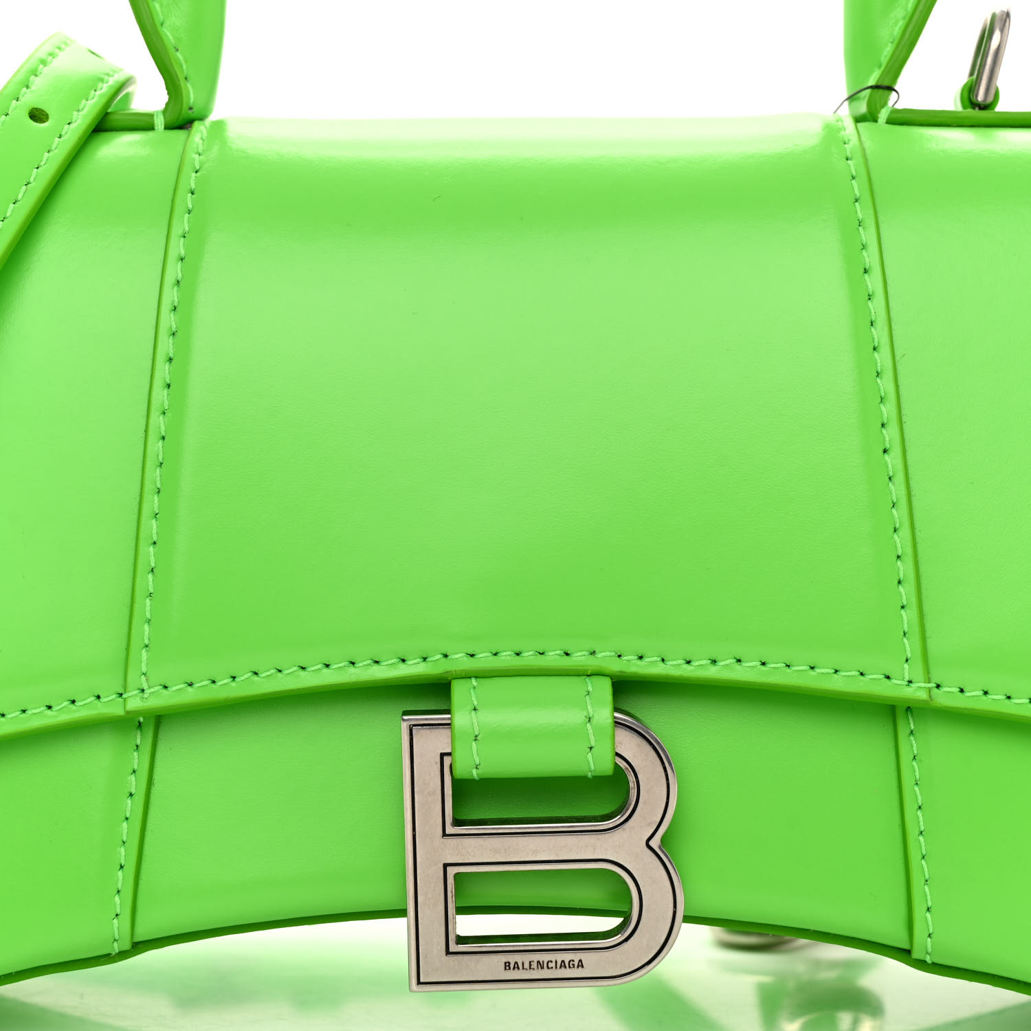 BALENCIAGA Shiny Box Calfskin Hourglass Top Handle Bag XS