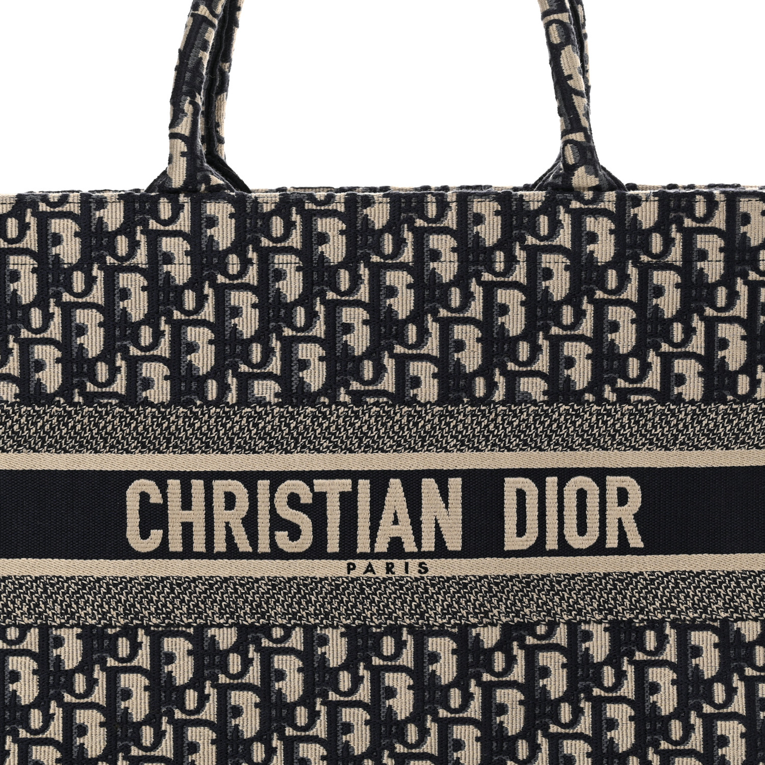 CHRISTIAN DIOR Oblique Medium Book Tote Blue Multicolor