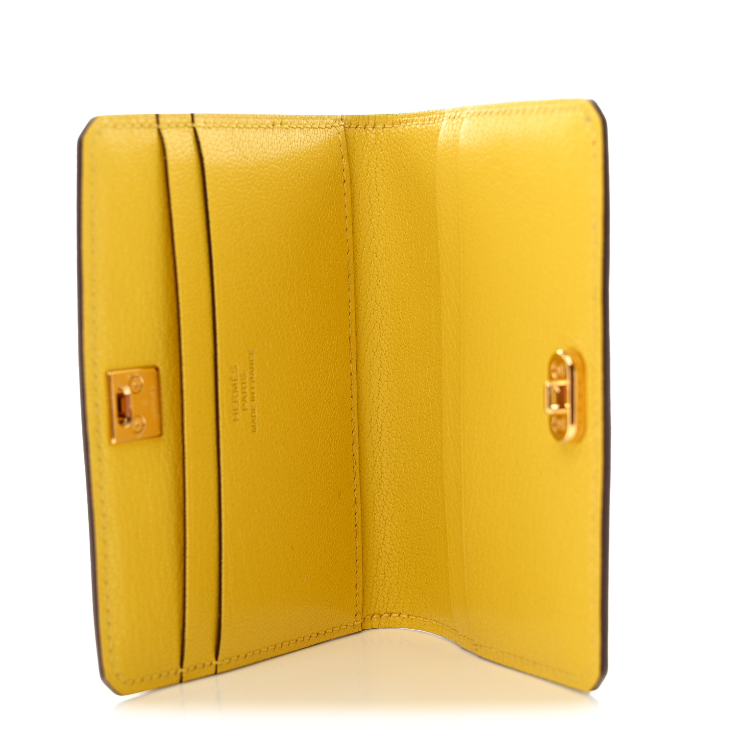 エルメス ストラップカードホルダー (Jaune De Naples) HERMES Chevre Chamkila Medor Card Holder Jaune De Naples